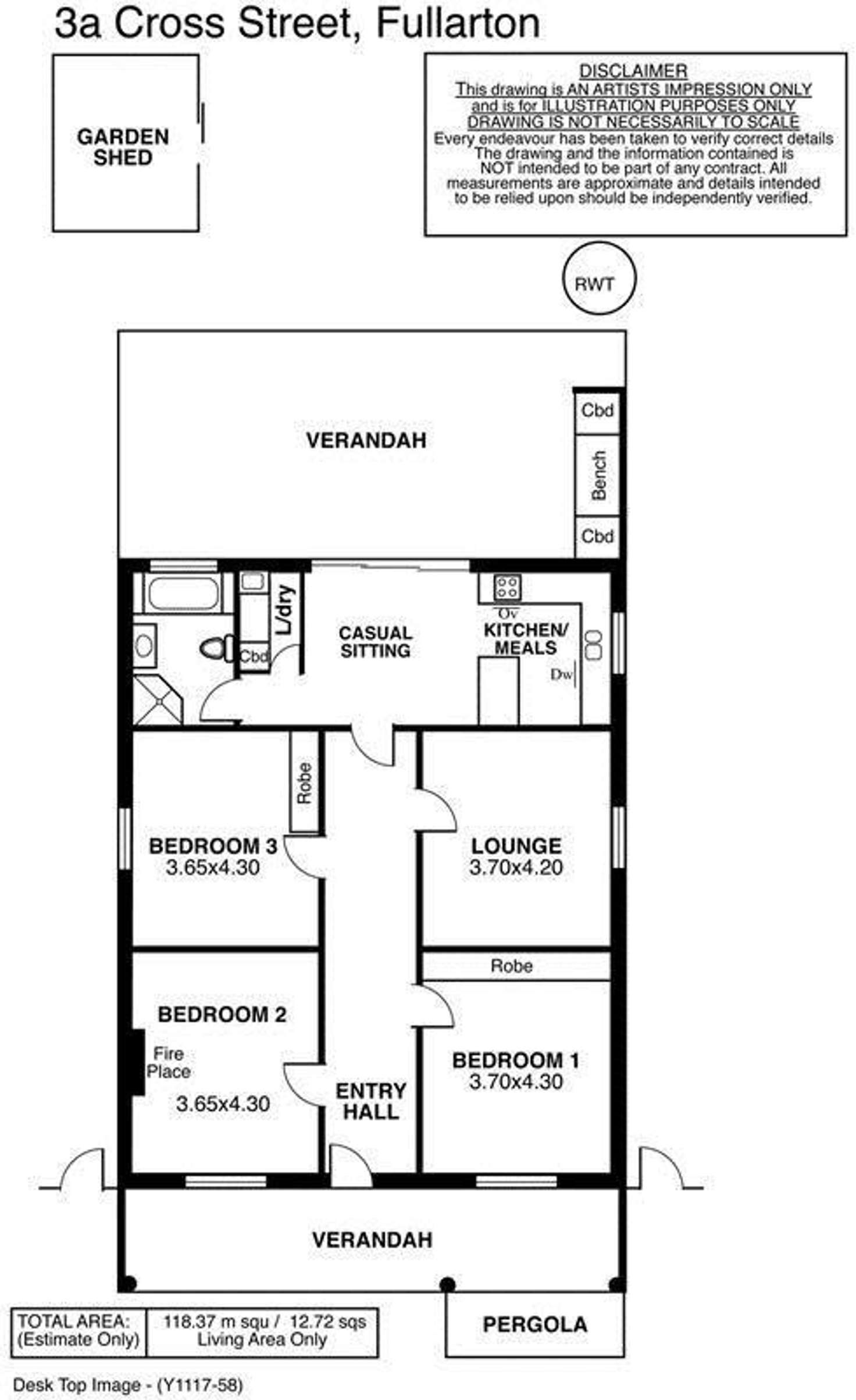 Floorplan of Homely house listing, 3a Cross Street, Fullarton SA 5063