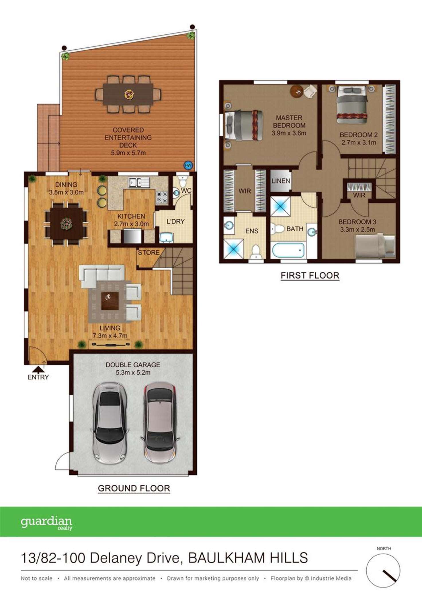 Floorplan of Homely townhouse listing, 13/82-100 Delaney Drive, Baulkham Hills NSW 2153