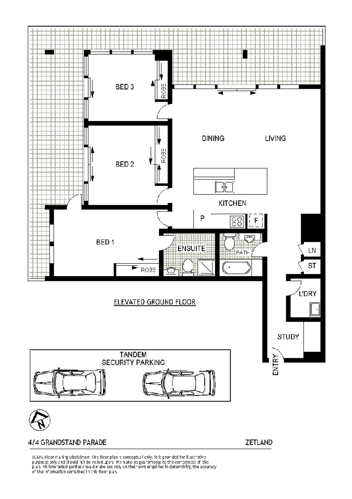 Floorplan of Homely apartment listing, 4/4 Grandstand Parade, Zetland NSW 2017
