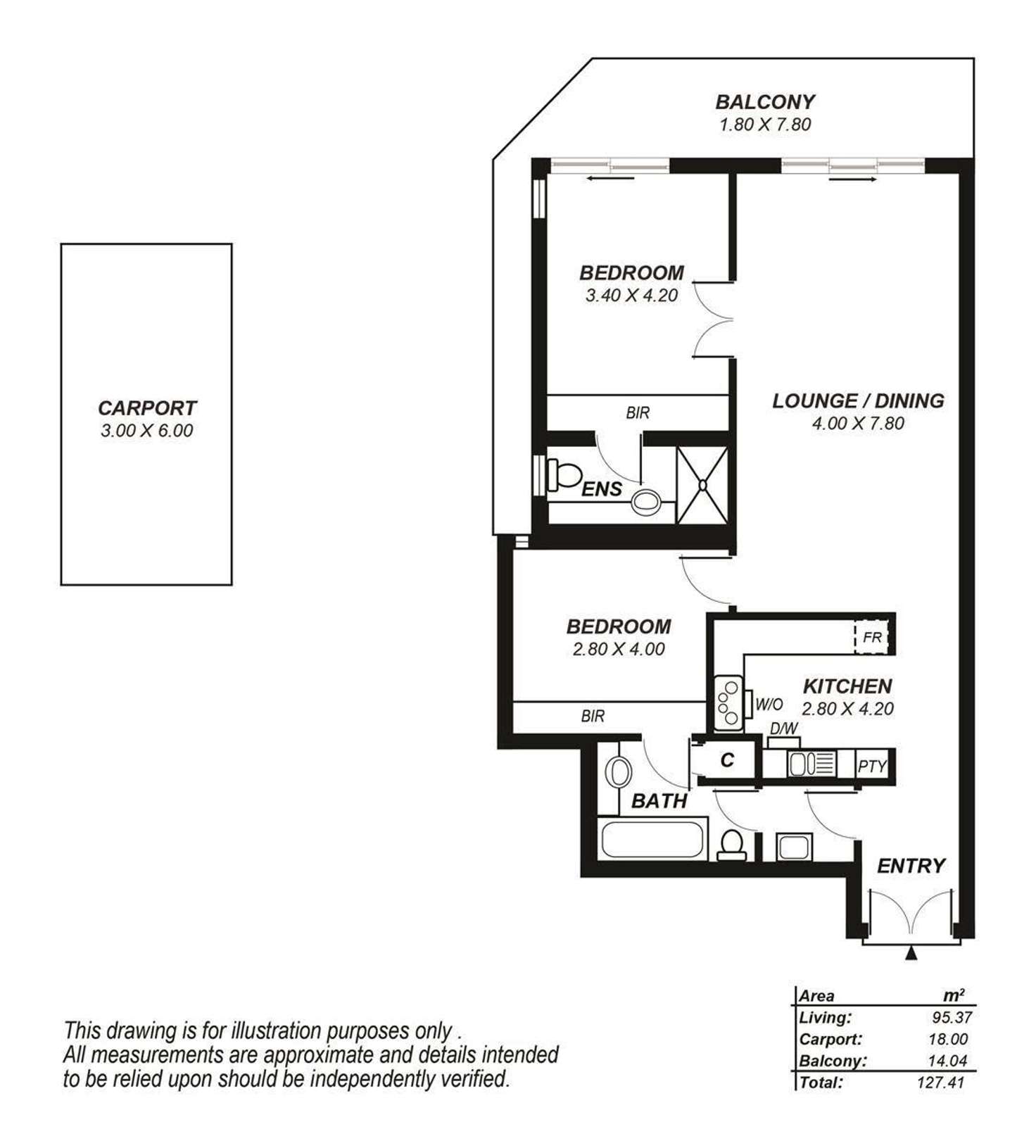 Floorplan of Homely apartment listing, 2C/100 South Terrace, Adelaide SA 5000
