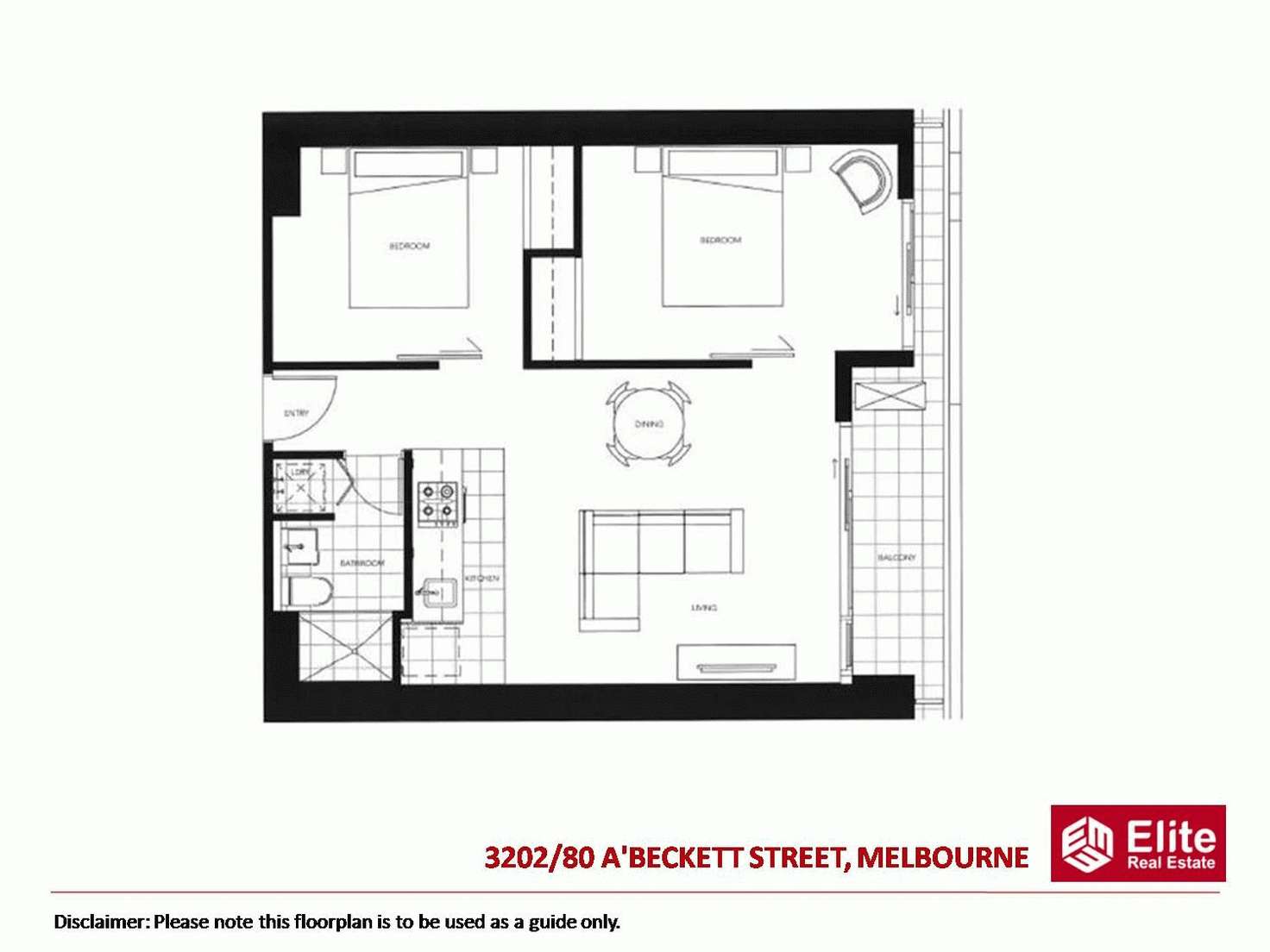 Floorplan of Homely apartment listing, 3202/80 A'BECKETT STREET, Melbourne VIC 3000