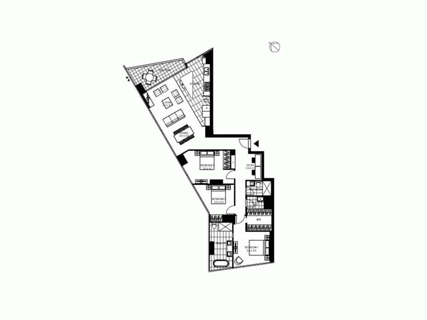 Floorplan of Homely apartment listing, 701/100 LORIMER STREET, Docklands VIC 3008
