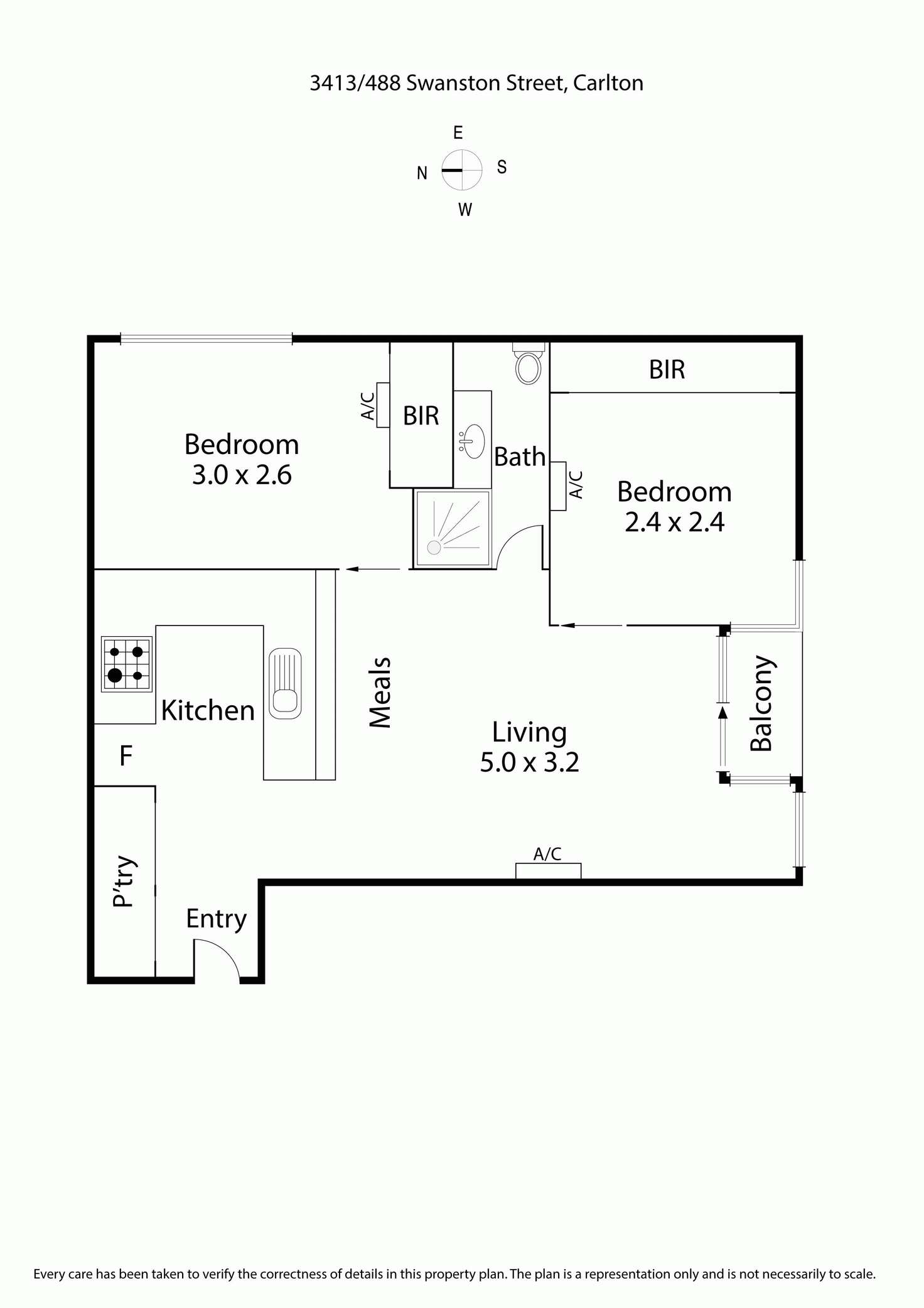 Floorplan of Homely apartment listing, 3413/488 SWANSTON STREET, Carlton VIC 3053