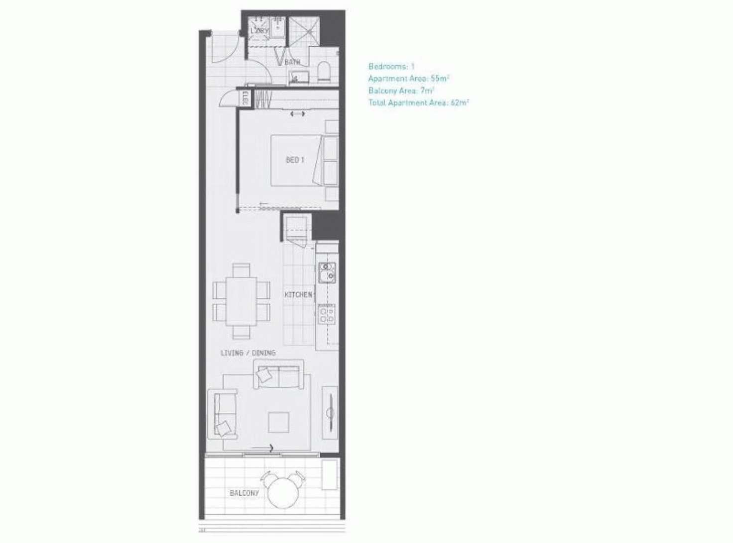 Floorplan of Homely apartment listing, 915/55 MERCHANT STREET, Docklands VIC 3008