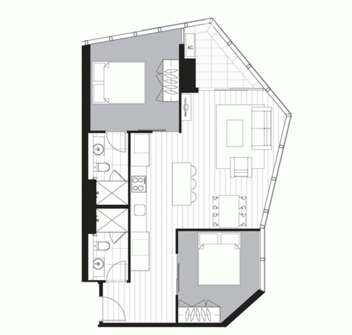 Floorplan of Homely apartment listing, 2711/33 ROSE LANE, Melbourne VIC 3000