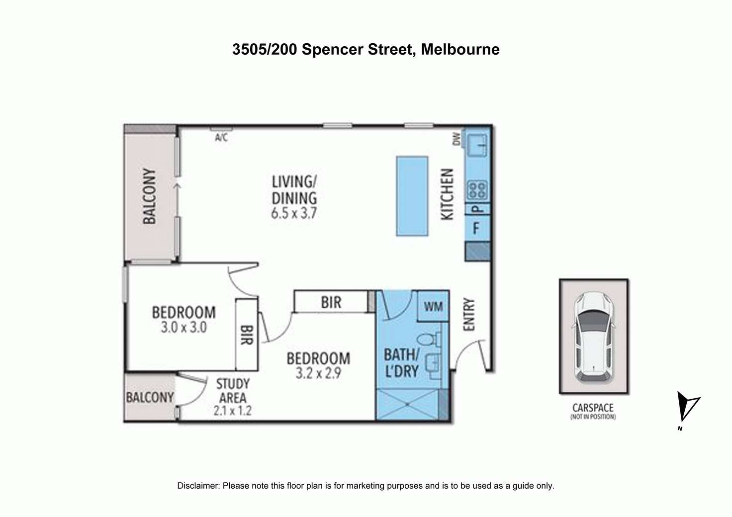 Floorplan of Homely apartment listing, 3505/200 SPENCER STREET, Melbourne VIC 3000