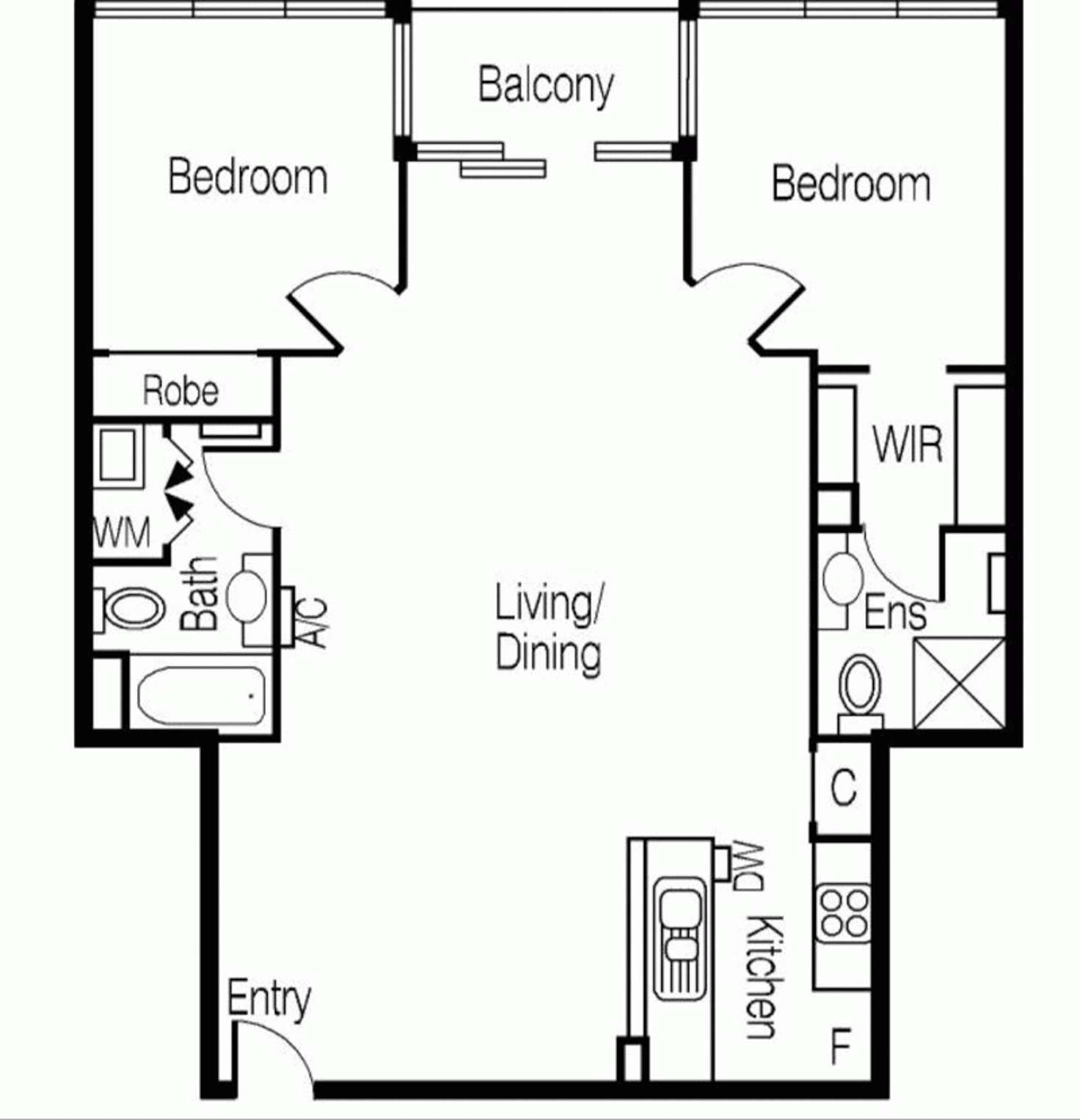 Floorplan of Homely apartment listing, 2607/668 BOURKE STREET, Melbourne VIC 3000