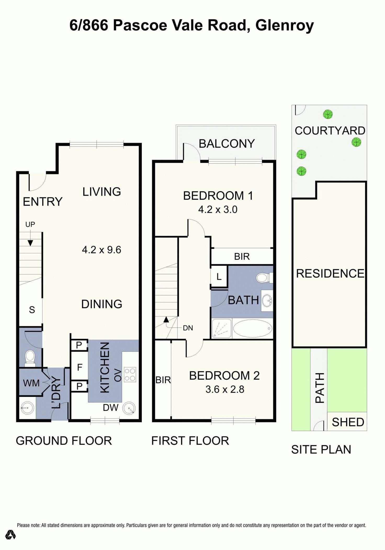 Floorplan of Homely townhouse listing, 6/866 Pascoe Vale Road, Glenroy VIC 3046