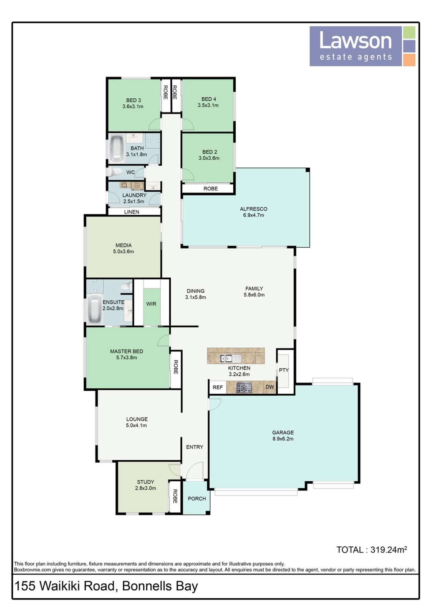 Floorplan of Homely house listing, 155 Waikiki Road, Bonnells Bay NSW 2264