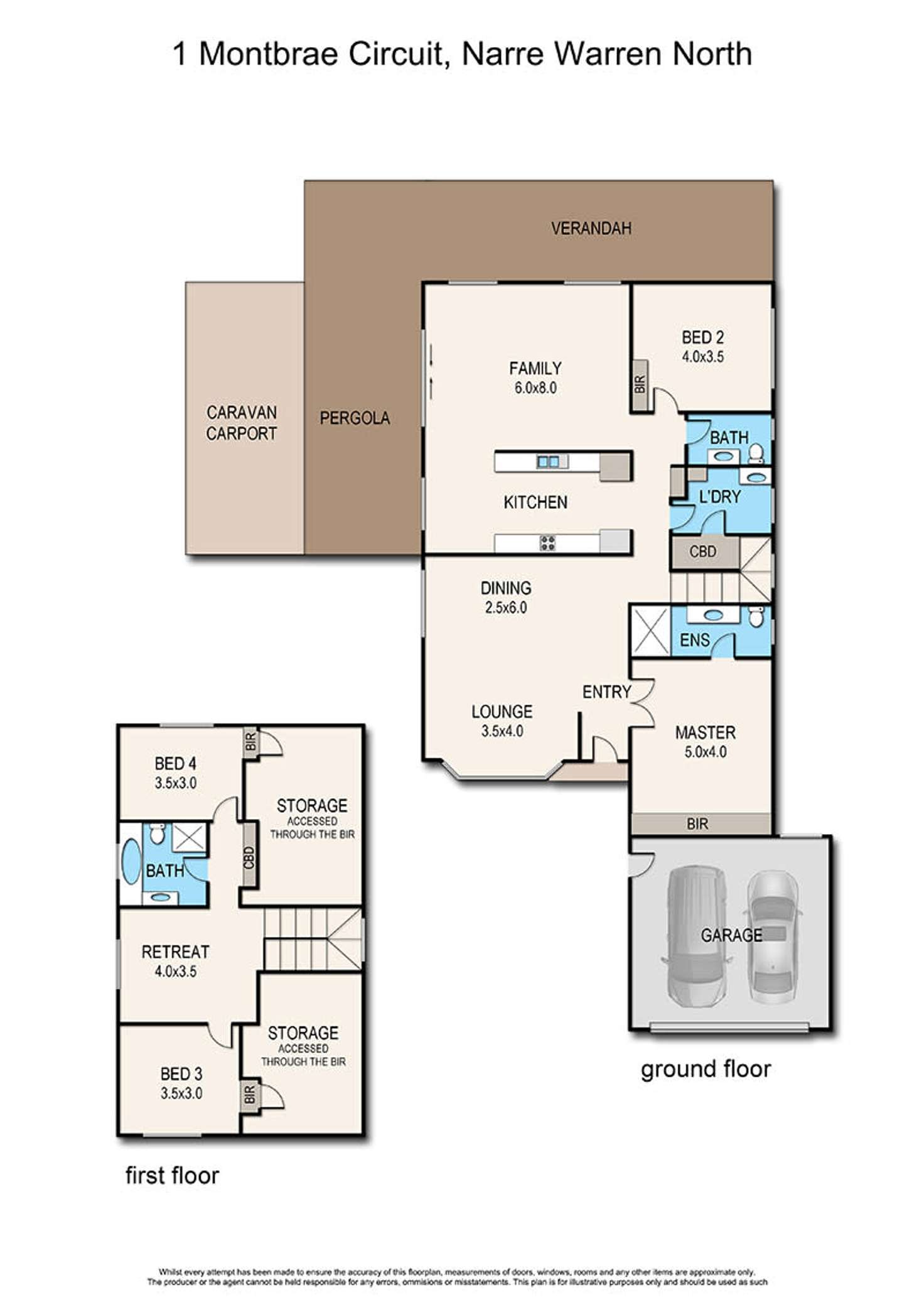 Floorplan of Homely house listing, 1 Montbrae Circuit, Narre Warren VIC 3805