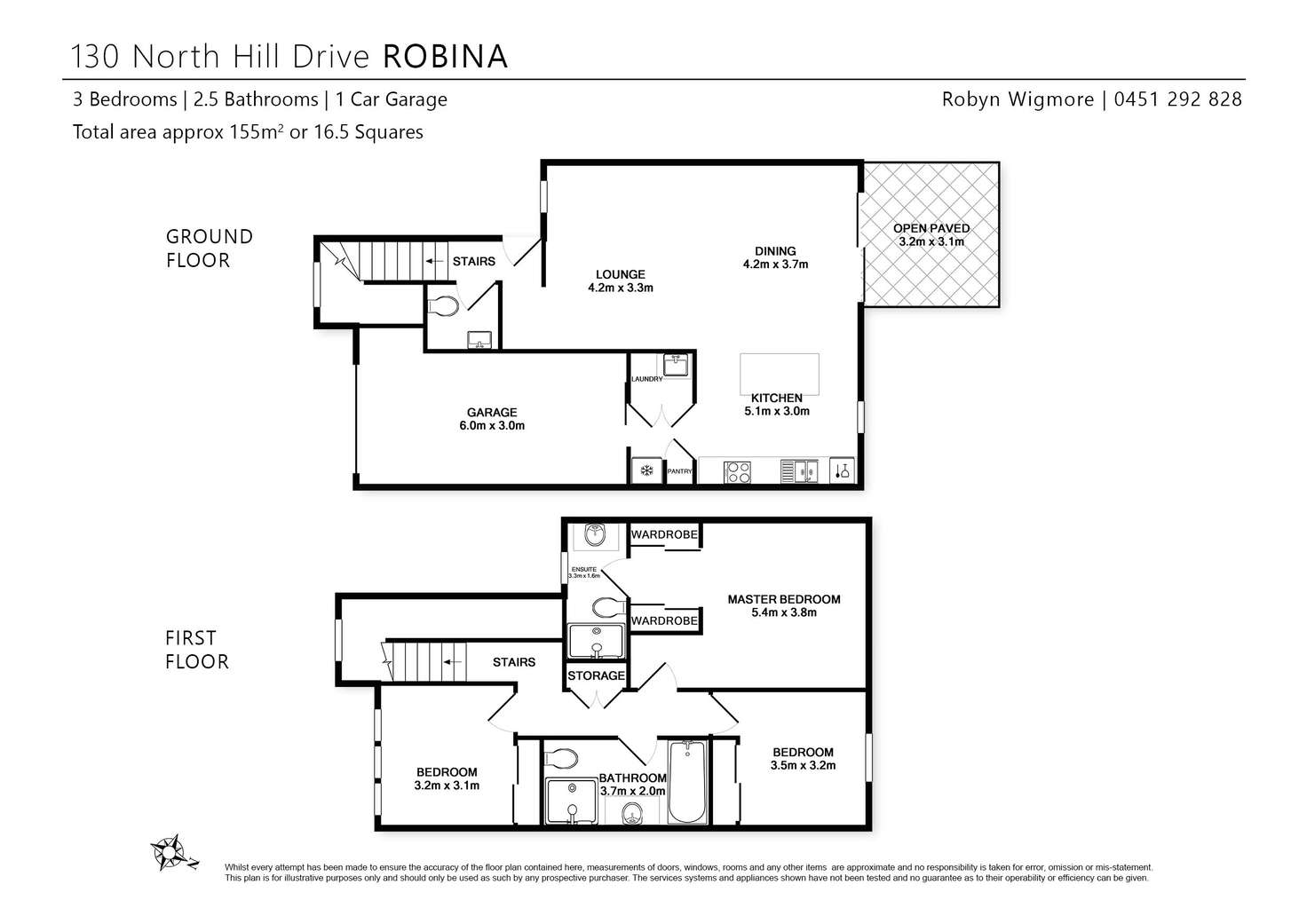 Floorplan of Homely townhouse listing, 130 North Hill Drive, Robina QLD 4226
