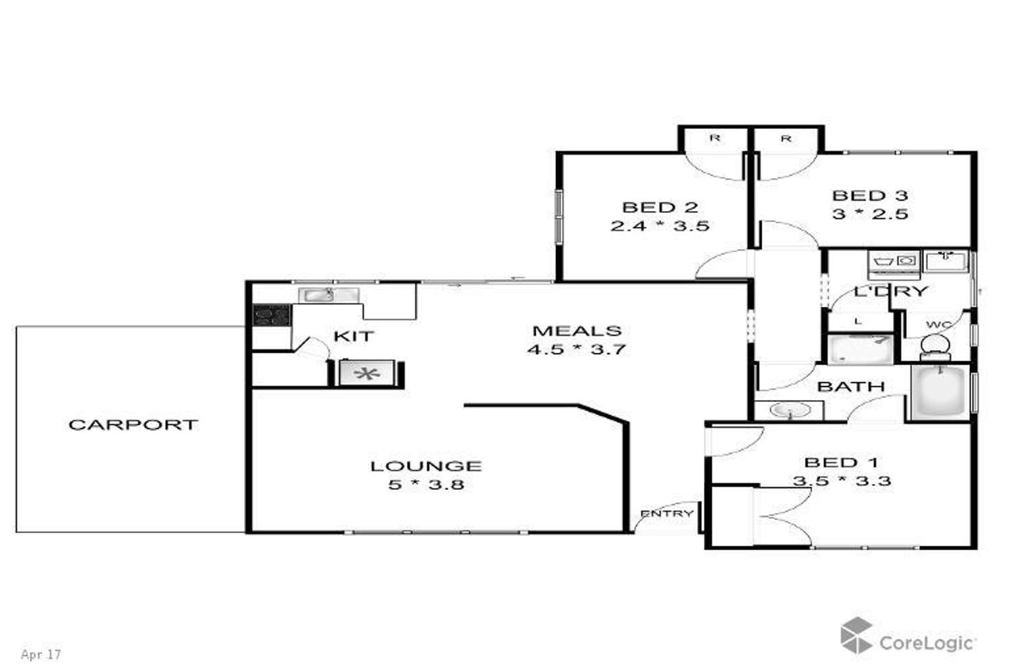Floorplan of Homely house listing, 16A Passey Place, Kardinya WA 6163