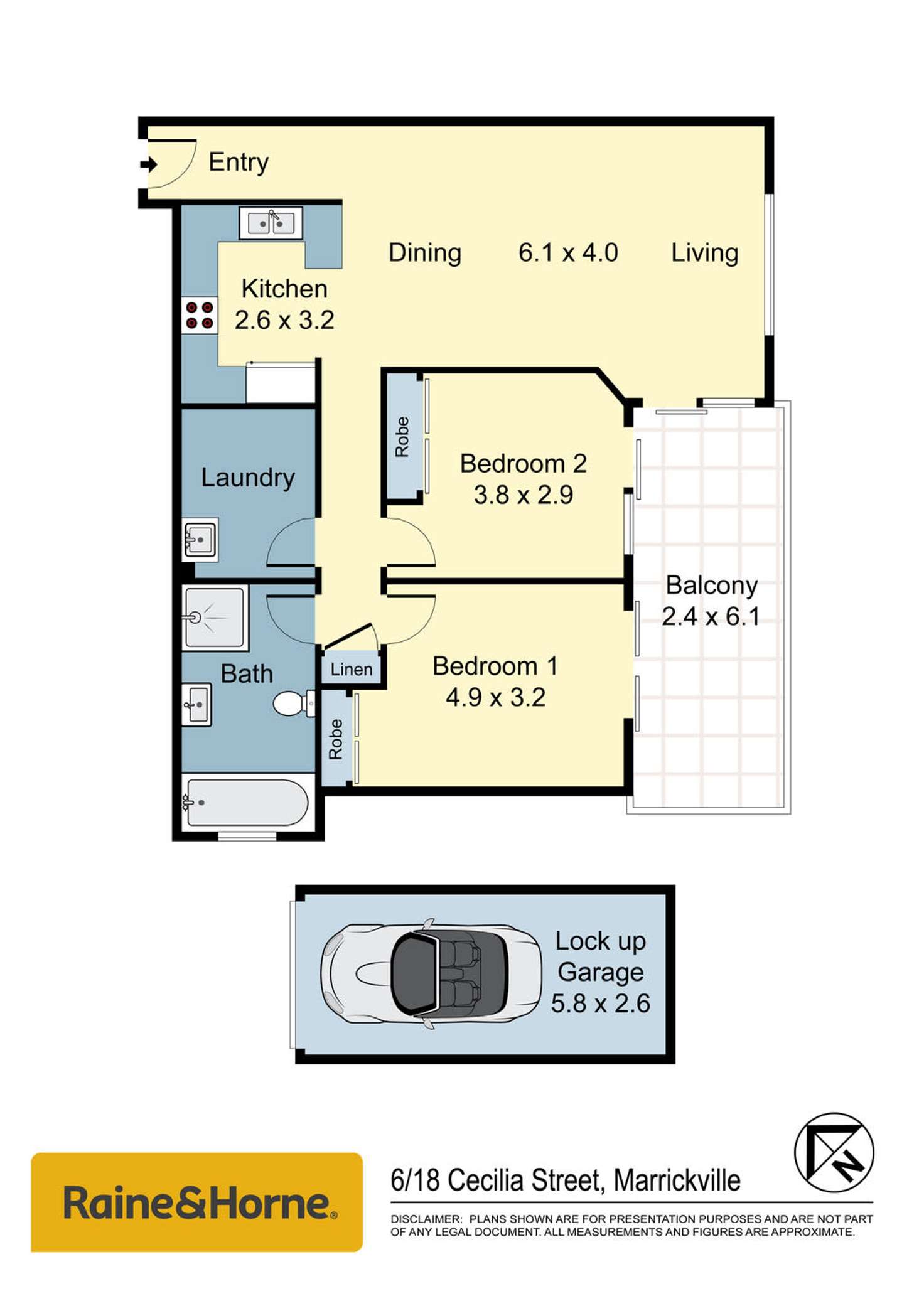 Floorplan of Homely apartment listing, 6/18 Cecilia Street, Marrickville NSW 2204