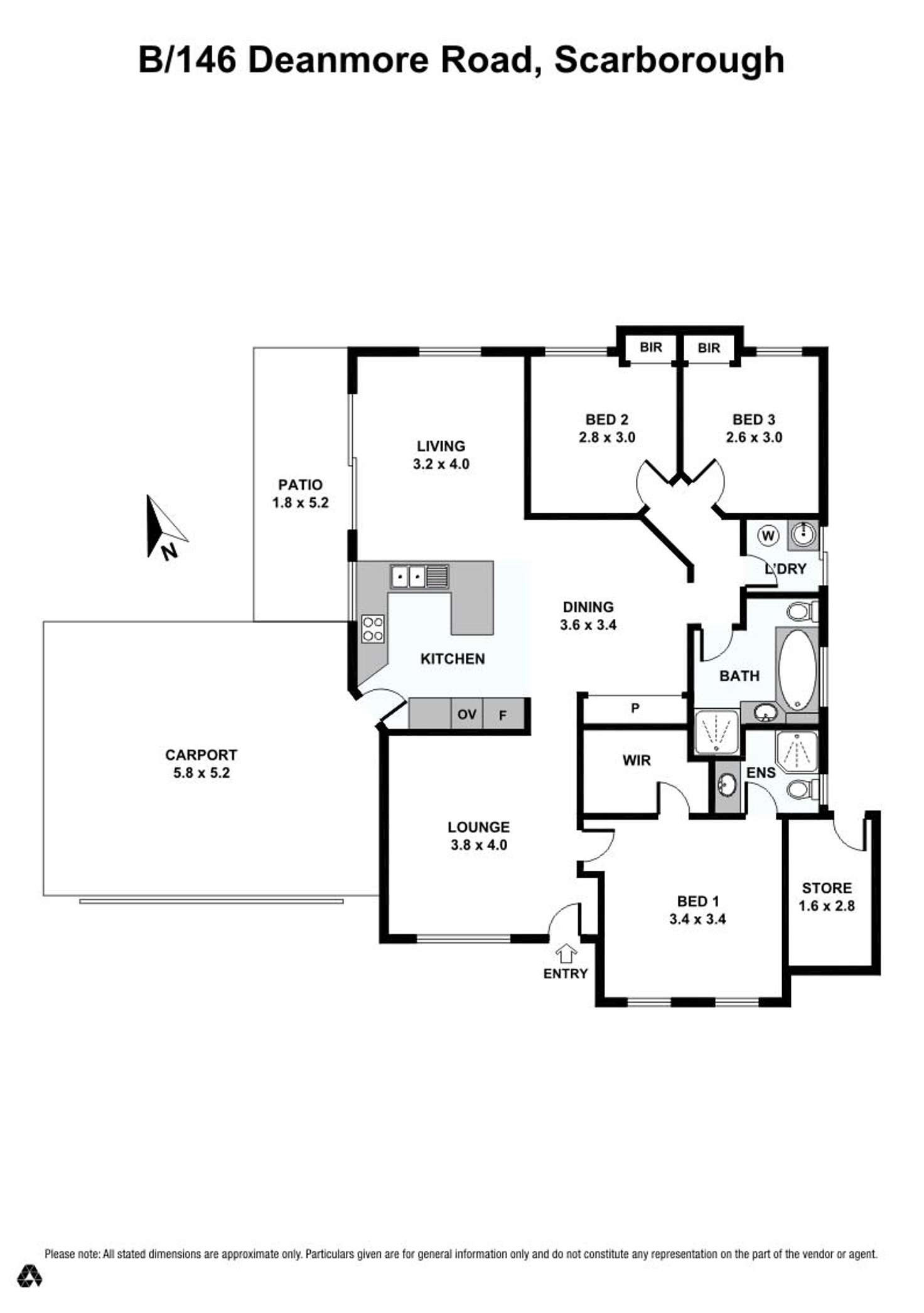 Floorplan of Homely villa listing, 146B Deanmore Road, Scarborough WA 6019