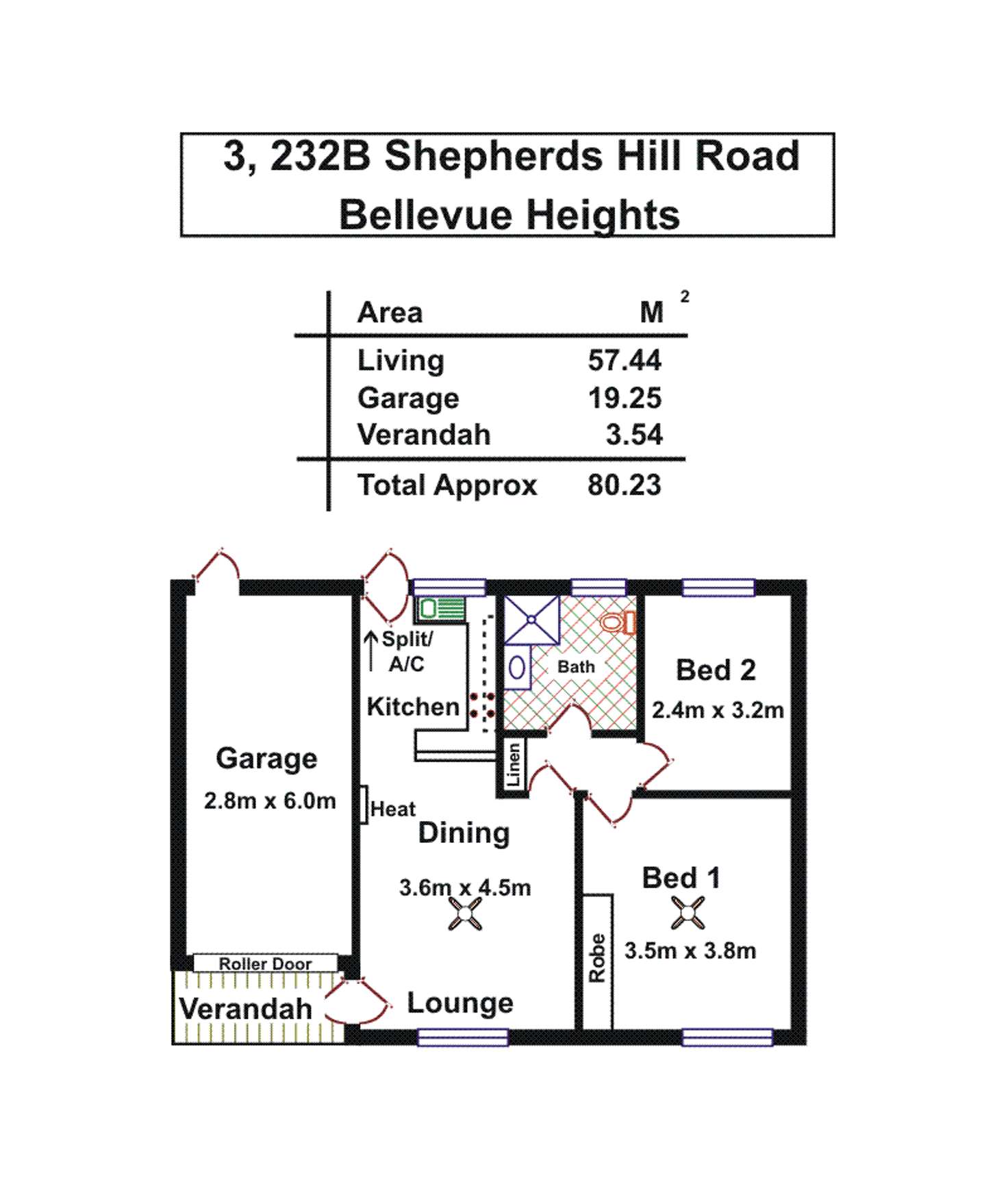 Floorplan of Homely unit listing, 3/232B Shepherds Hill Road, Bellevue Heights SA 5050