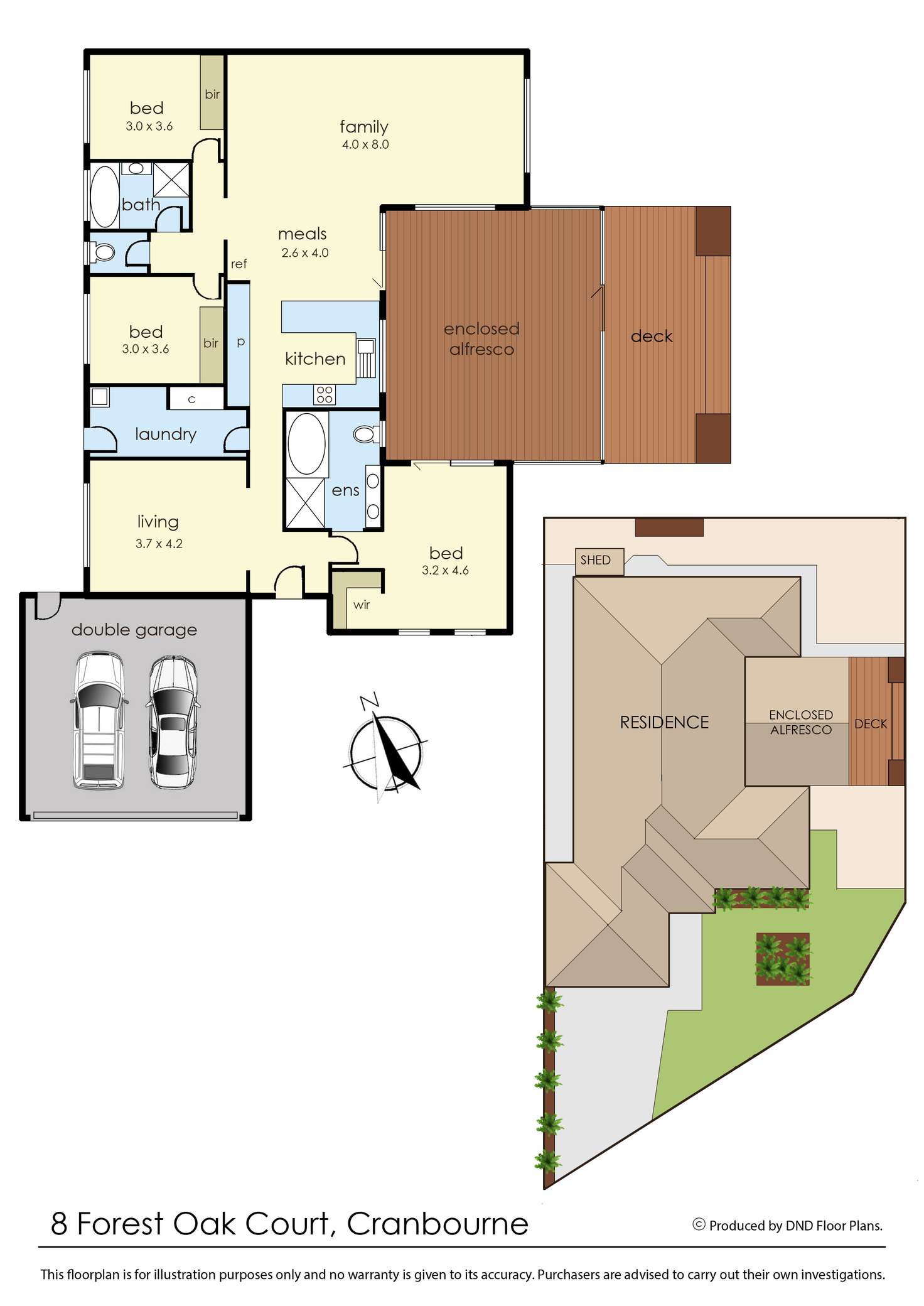 Floorplan of Homely house listing, 8 Forest Oak Court, Cranbourne VIC 3977