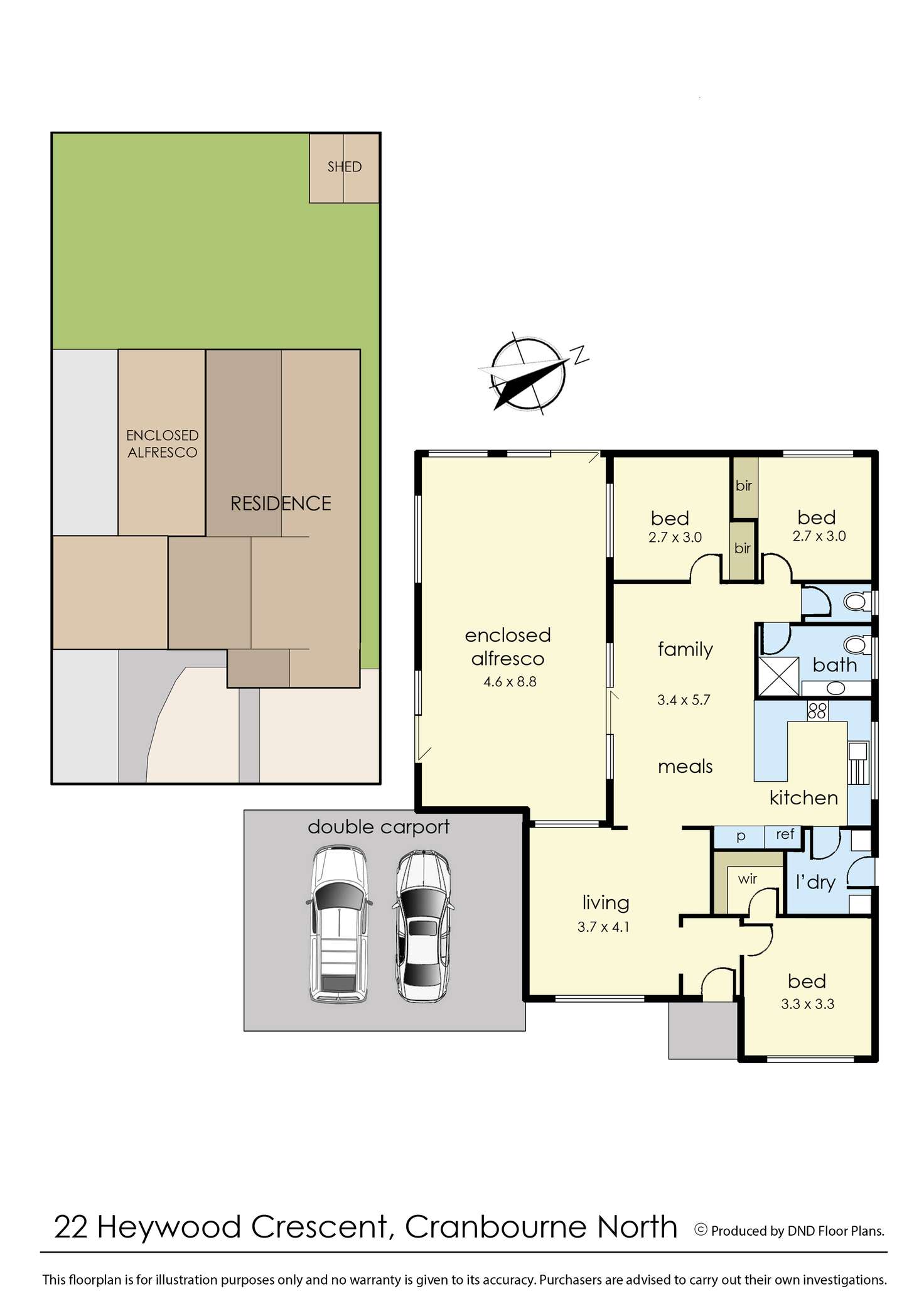 Floorplan of Homely house listing, 22 Heywood Crescent, Cranbourne North VIC 3977