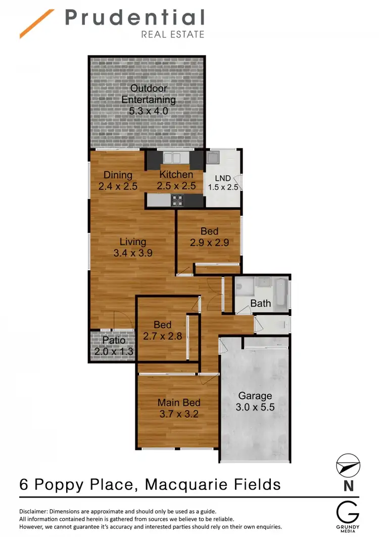 Floorplan of Homely house listing, 6 Poppy Place, Macquarie Fields NSW 2564