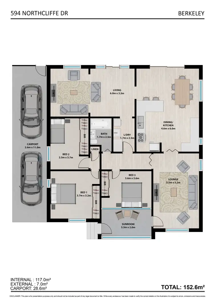 Floorplan of Homely house listing, 594 Northcliffe Drive, Berkeley NSW 2506