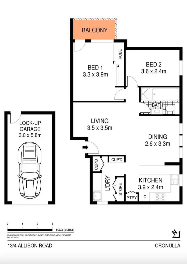 Floorplan of Homely apartment listing, 13/4-6 Allison Road, Cronulla NSW 2230