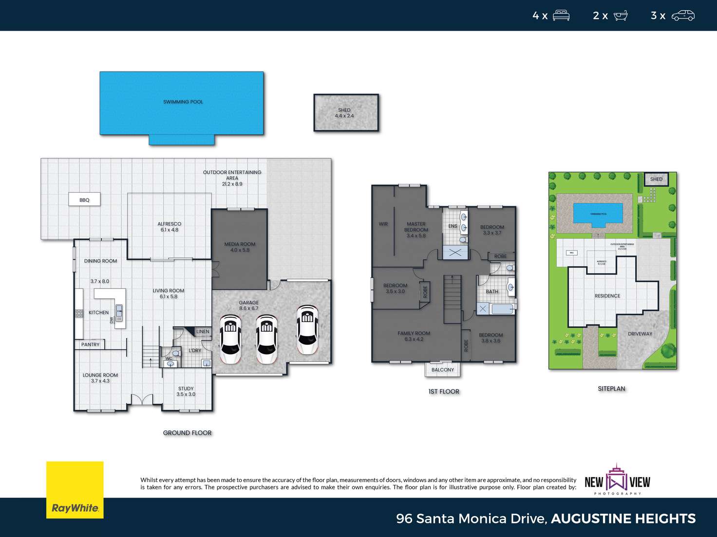 Floorplan of Homely house listing, 96 Santa Monica Drive, Augustine Heights QLD 4300