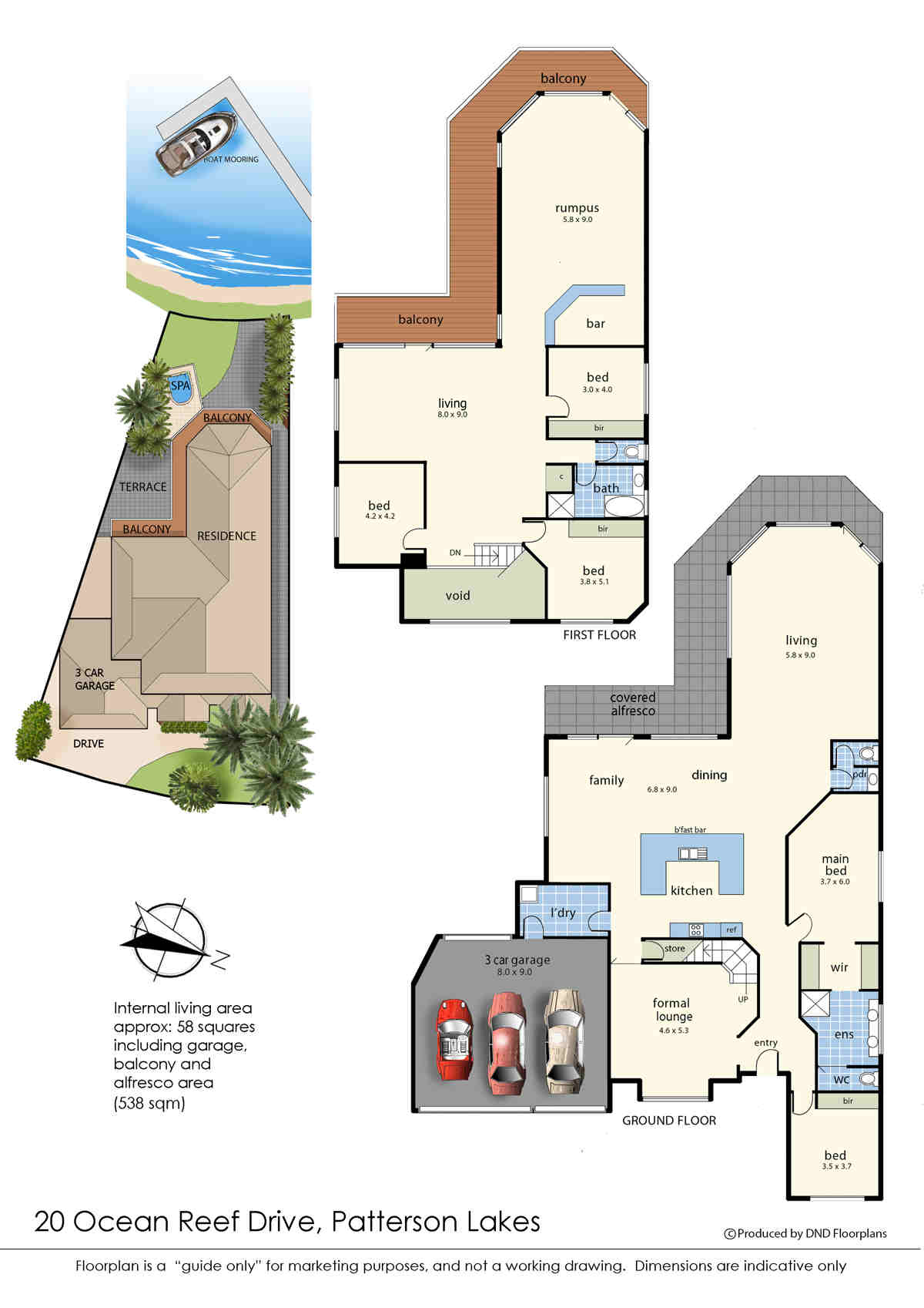 Floorplan of Homely house listing, 20 Ocean Reef Drive, Patterson Lakes VIC 3197
