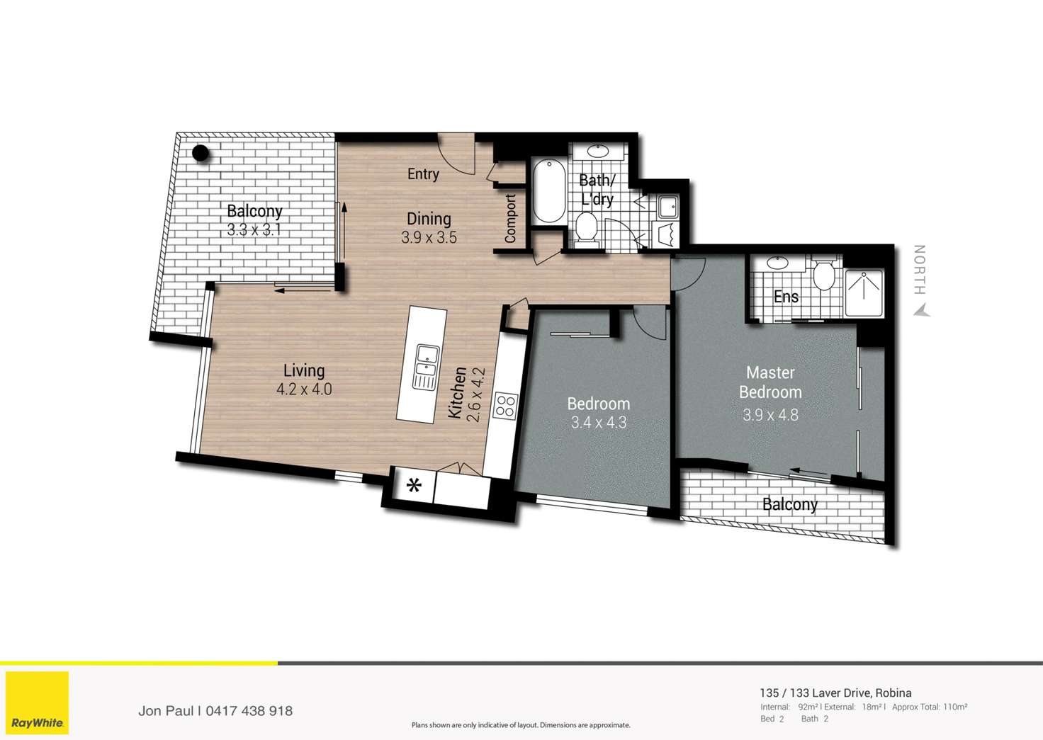 Floorplan of Homely apartment listing, 135/133 Laver Drive, Robina QLD 4226