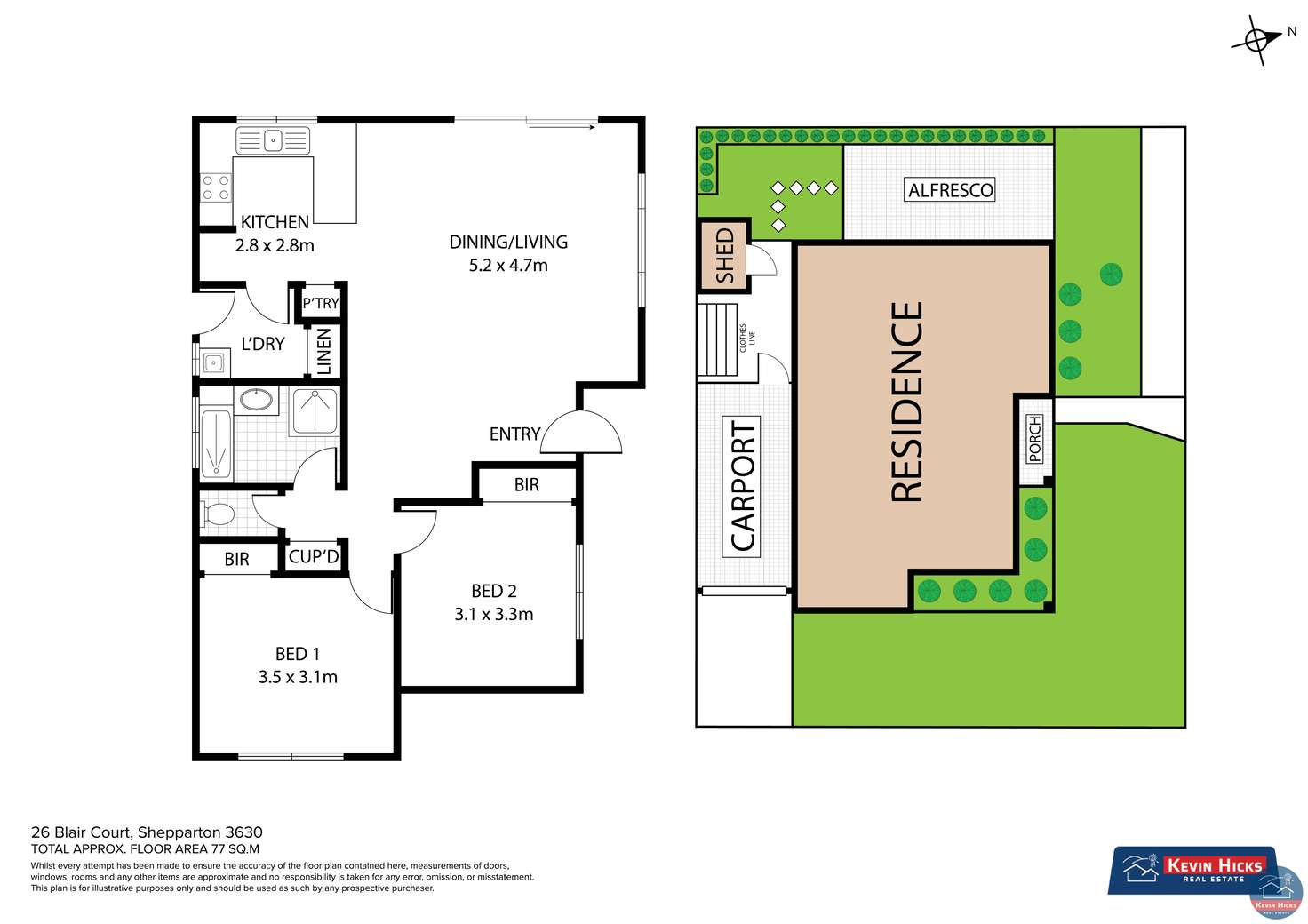Floorplan of Homely unit listing, 26 Blair Court, Shepparton VIC 3630