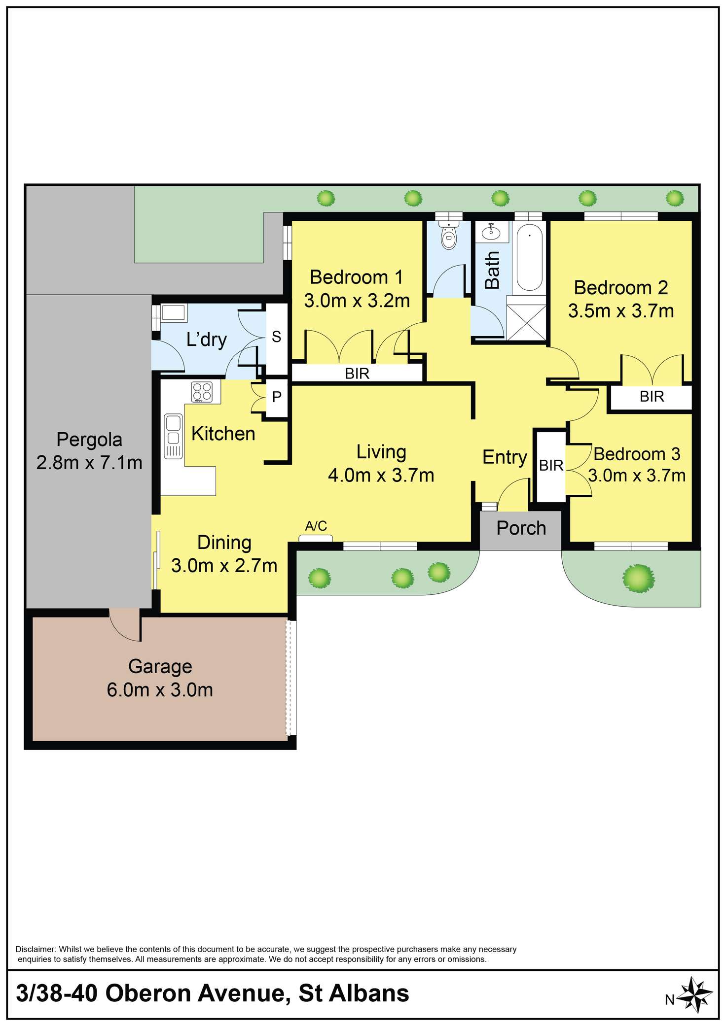 Floorplan of Homely unit listing, 3/38-40 Oberon Avenue, St Albans VIC 3021