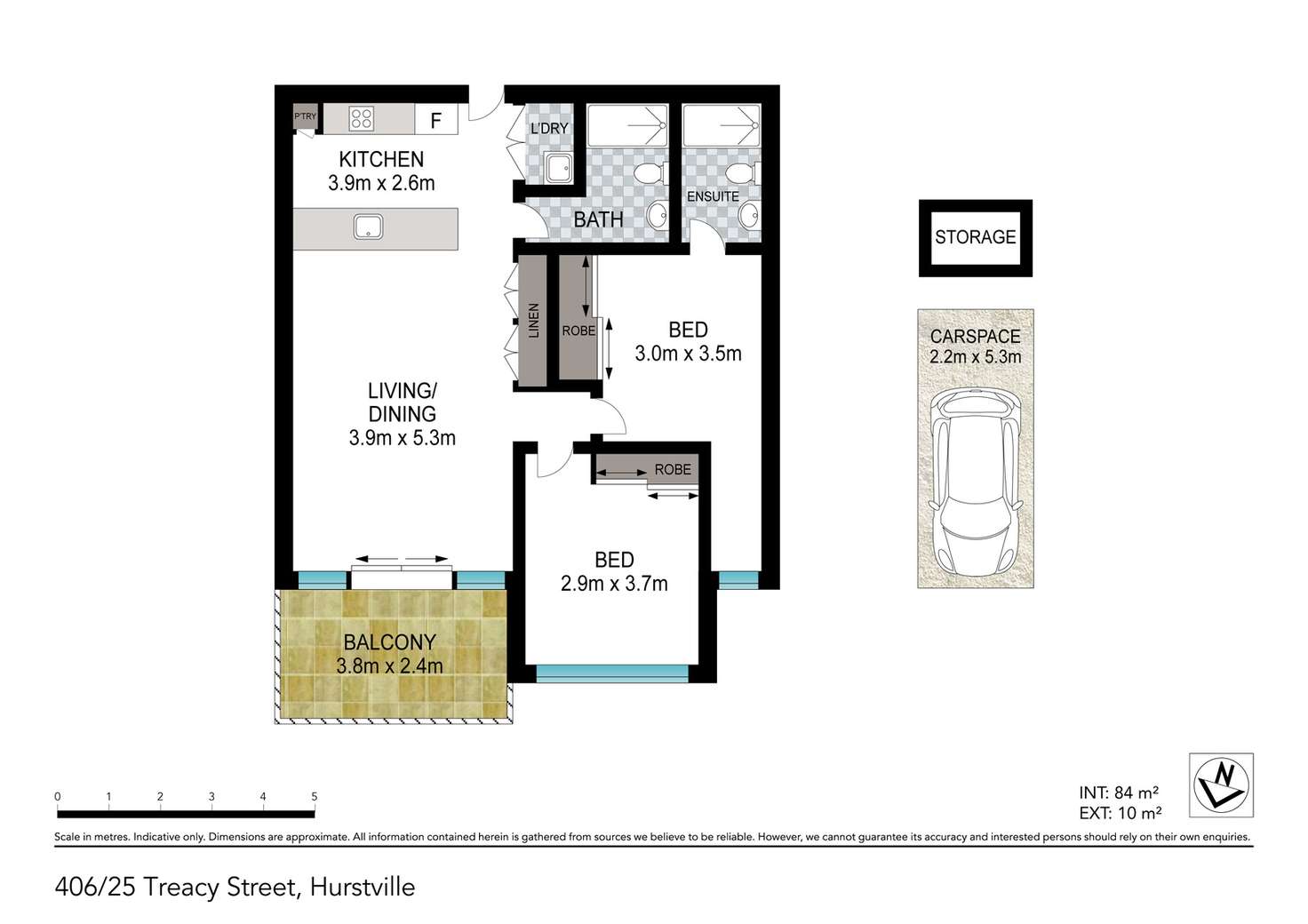 Floorplan of Homely apartment listing, 406/25 Treacy Street, Hurstville NSW 2220