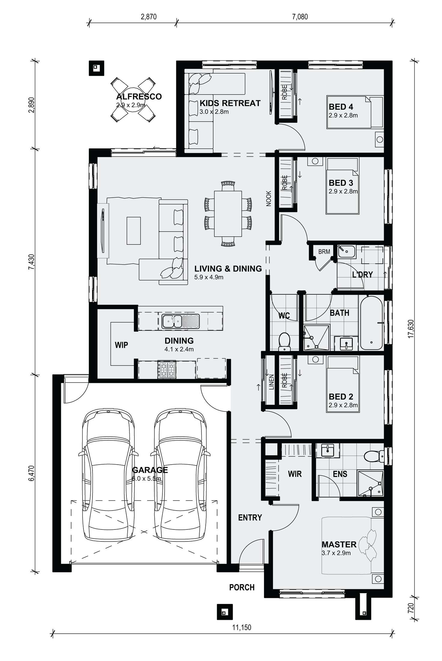 Floorplan of Homely house listing, 1705 Gelantipy Drive  'Grandview', Truganina VIC 3029