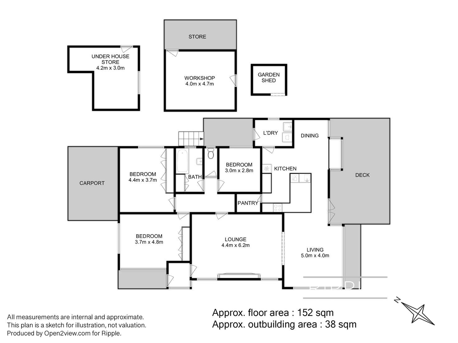 Floorplan of Homely house listing, 38 Otago Bay Road, Otago TAS 7017