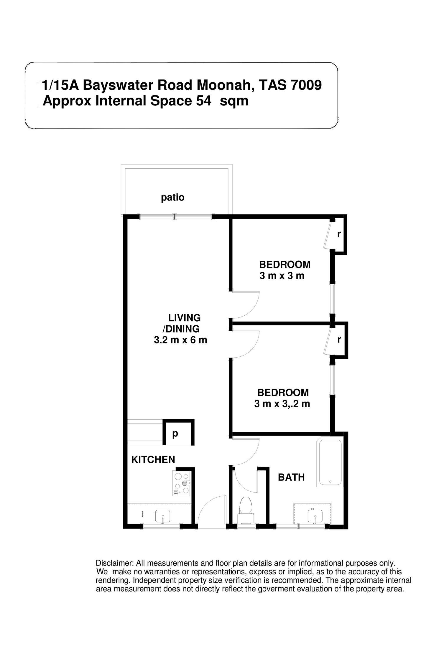 Floorplan of Homely house listing, 1/15A Bayswater Road, Moonah TAS 7009