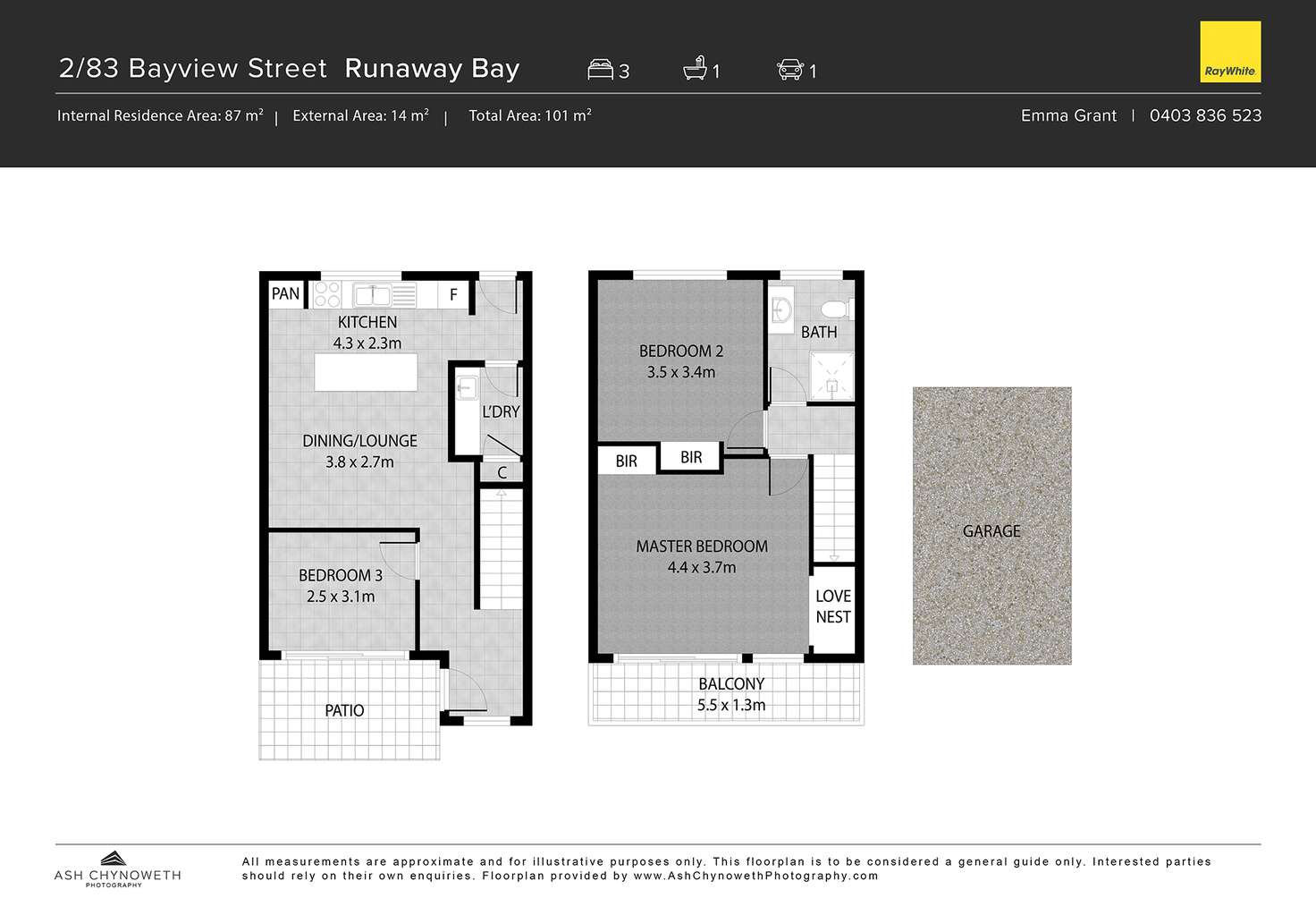 Floorplan of Homely unit listing, 2/83 Bayview Street, Runaway Bay QLD 4216