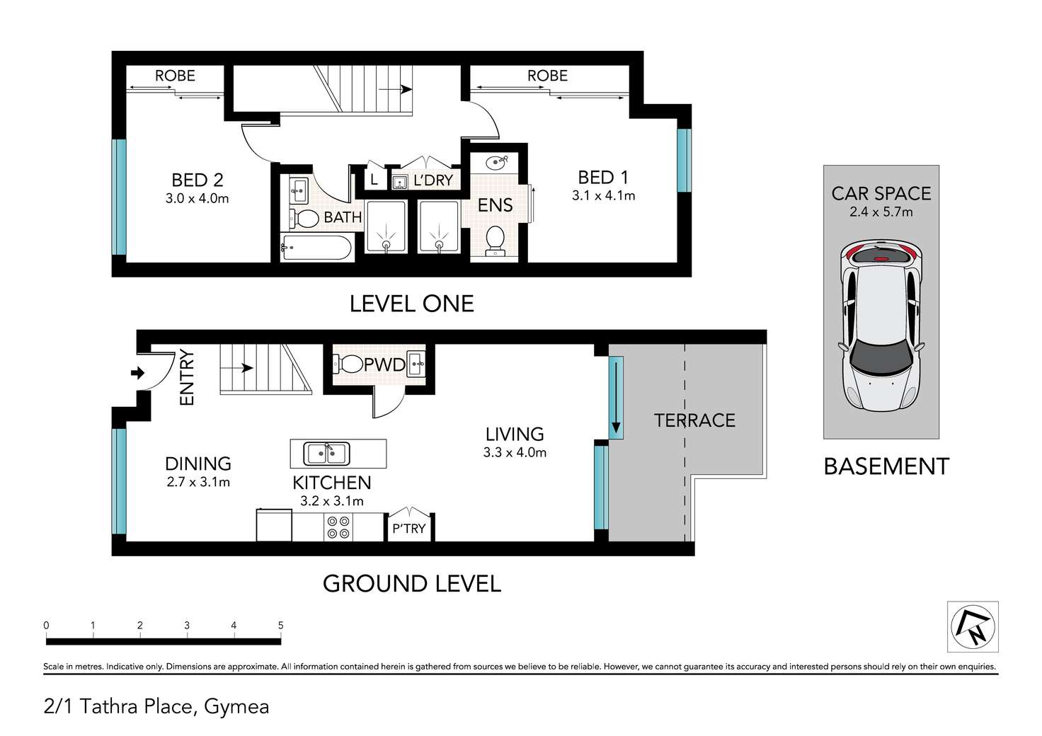 Floorplan of Homely townhouse listing, 2/1 Tathra Place, Gymea NSW 2227