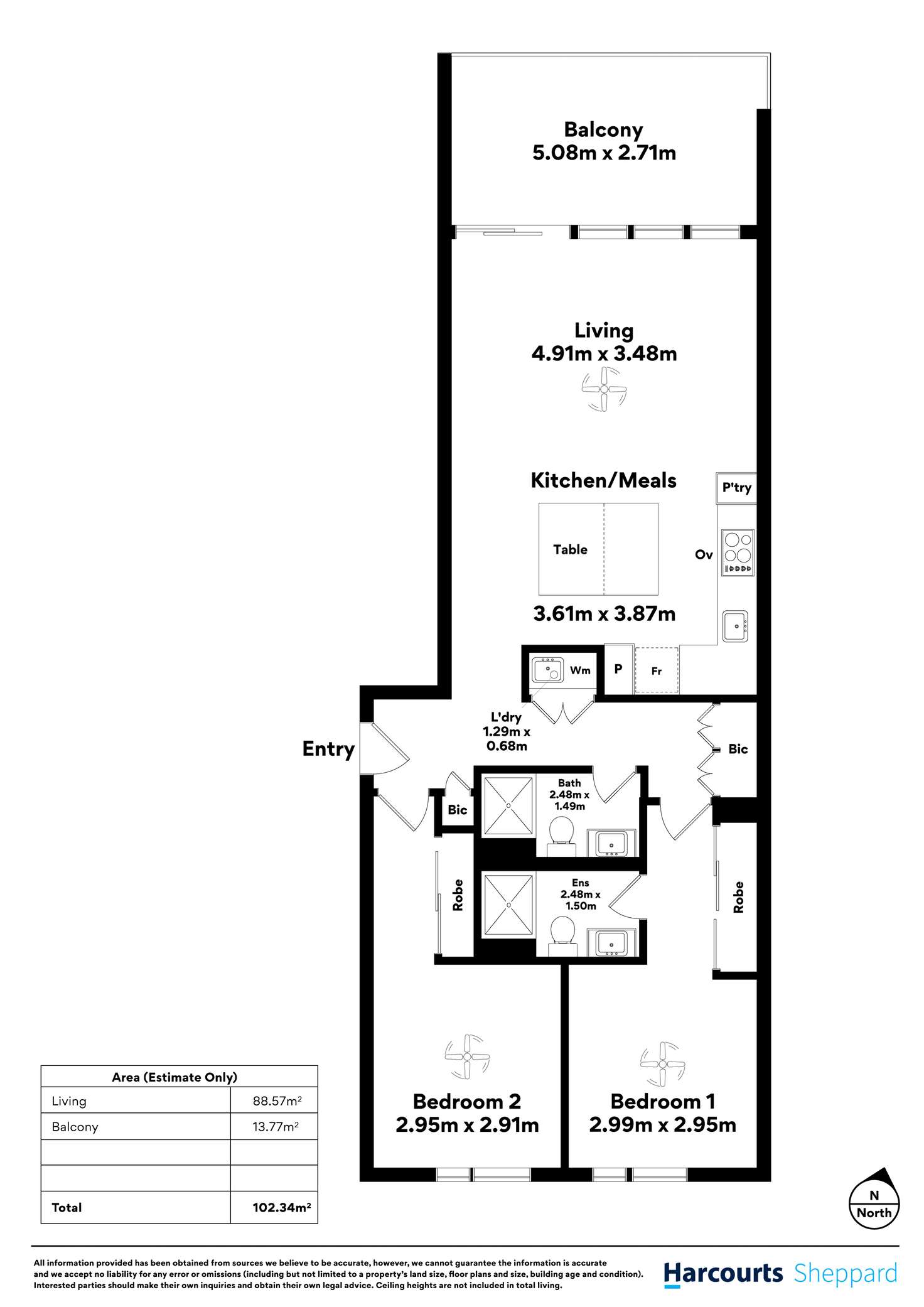 Floorplan of Homely apartment listing, 208/14 Sixth Street, Bowden SA 5007