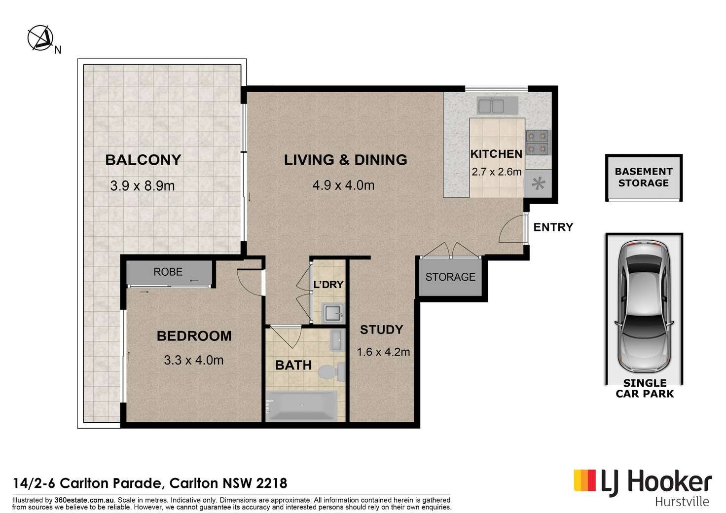 Floorplan of Homely apartment listing, 14/2-6 Carlton Parade, Carlton NSW 2218