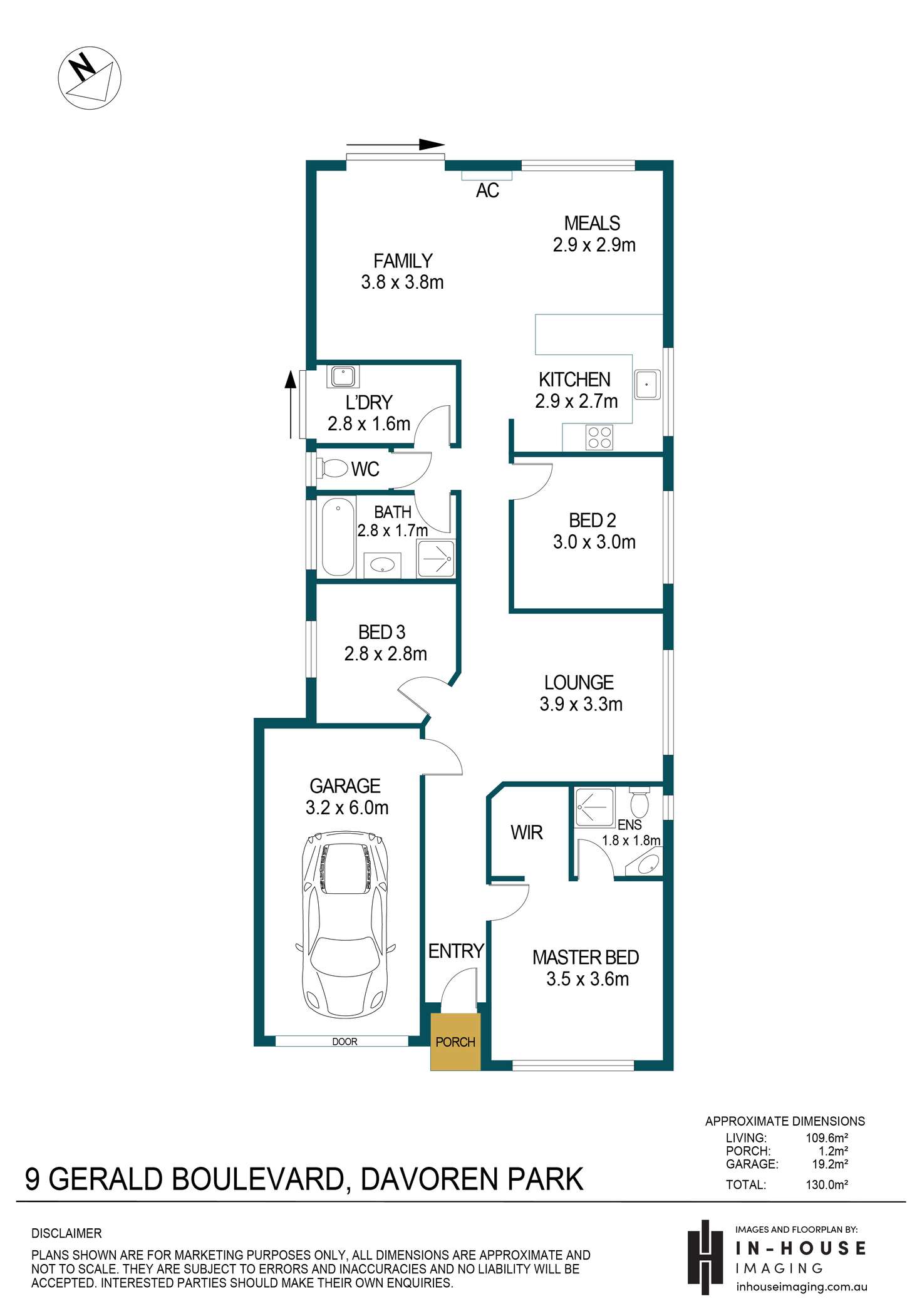 Floorplan of Homely house listing, 9 Gerald Boulevard, Davoren Park SA 5113