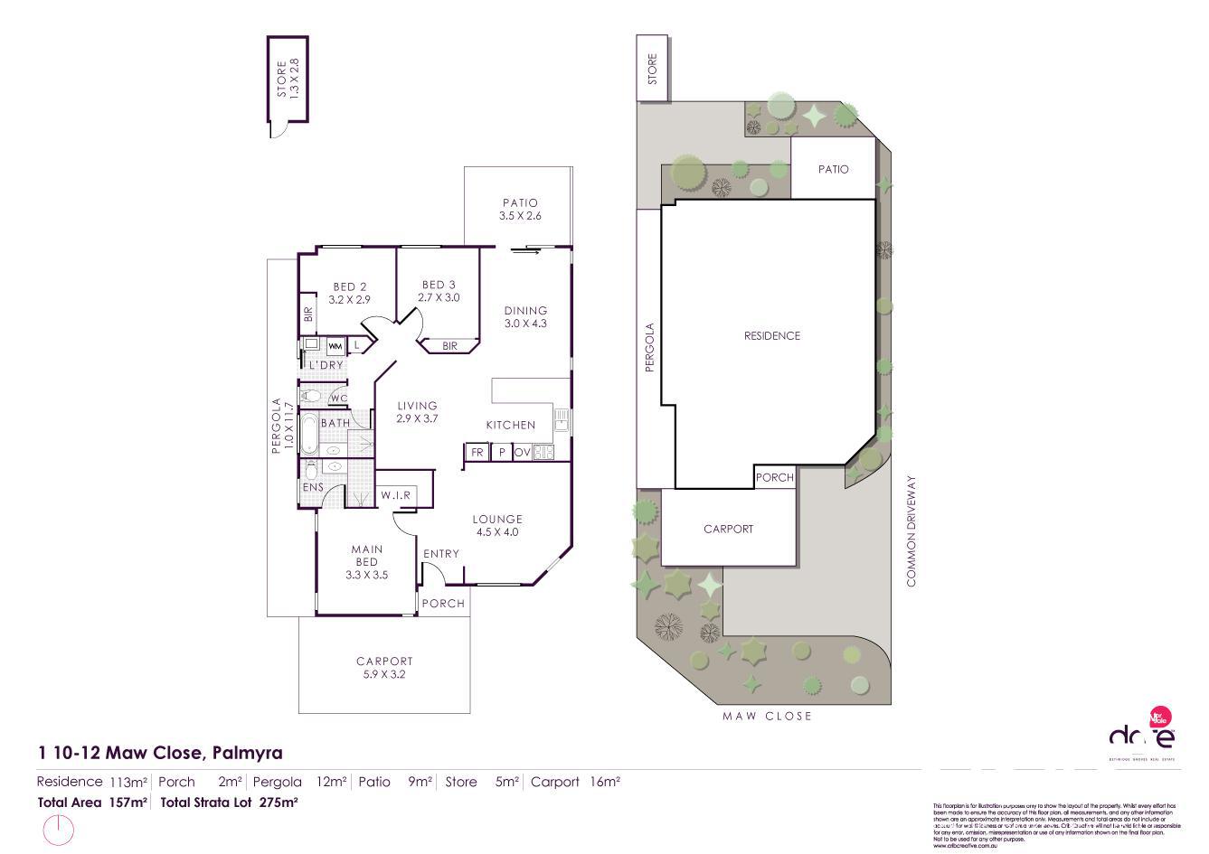Floorplan of Homely house listing, 1/10-12 Maw Close, Palmyra WA 6157