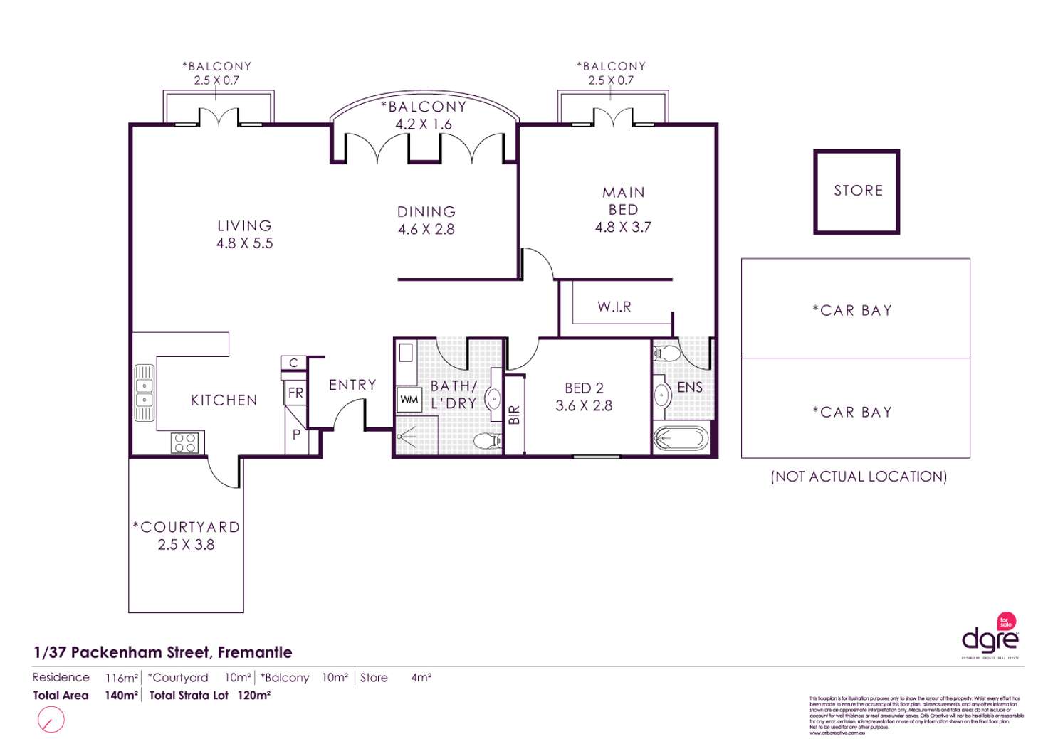 Floorplan of Homely apartment listing, 1/37 Pakenham Street, Fremantle WA 6160