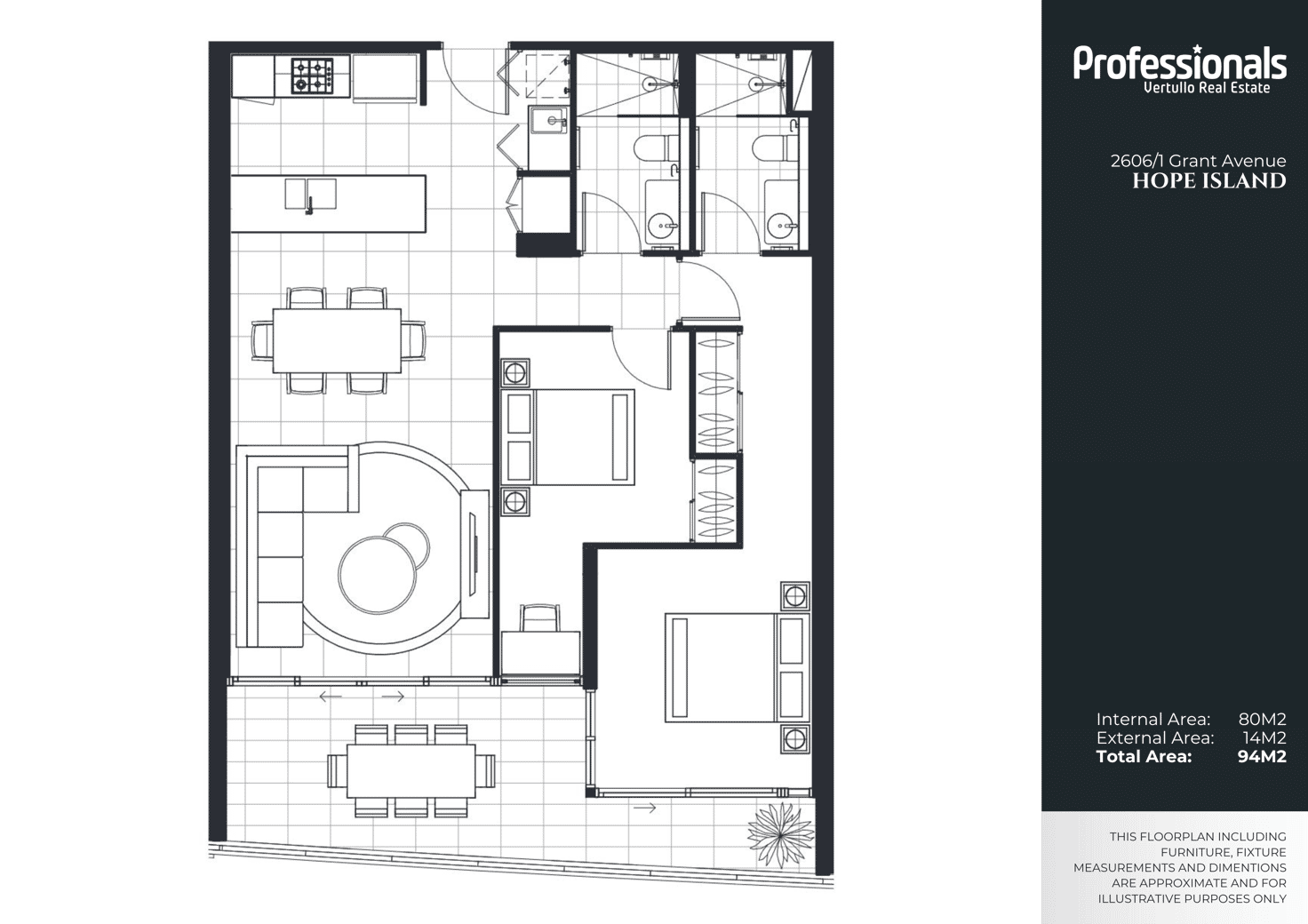 Floorplan of Homely apartment listing, 2606/1 Grant Avenue, Hope Island QLD 4212