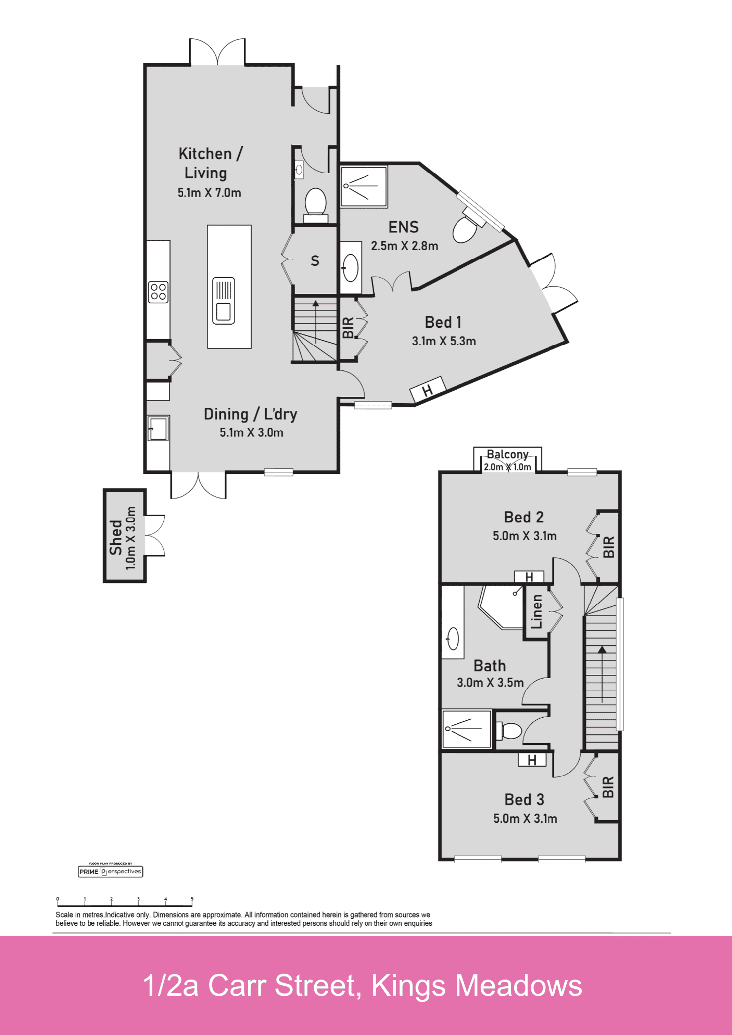 Floorplan of Homely townhouse listing, 1/2A Carr Street, Kings Meadows TAS 7249