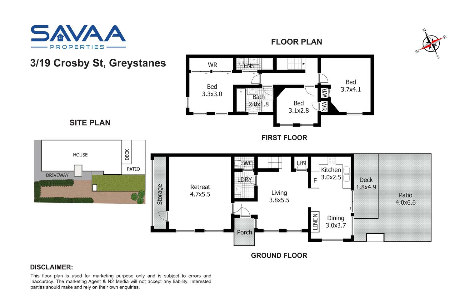 Floorplan of Homely townhouse listing, 3/19 Crosby Street, Greystanes NSW 2145