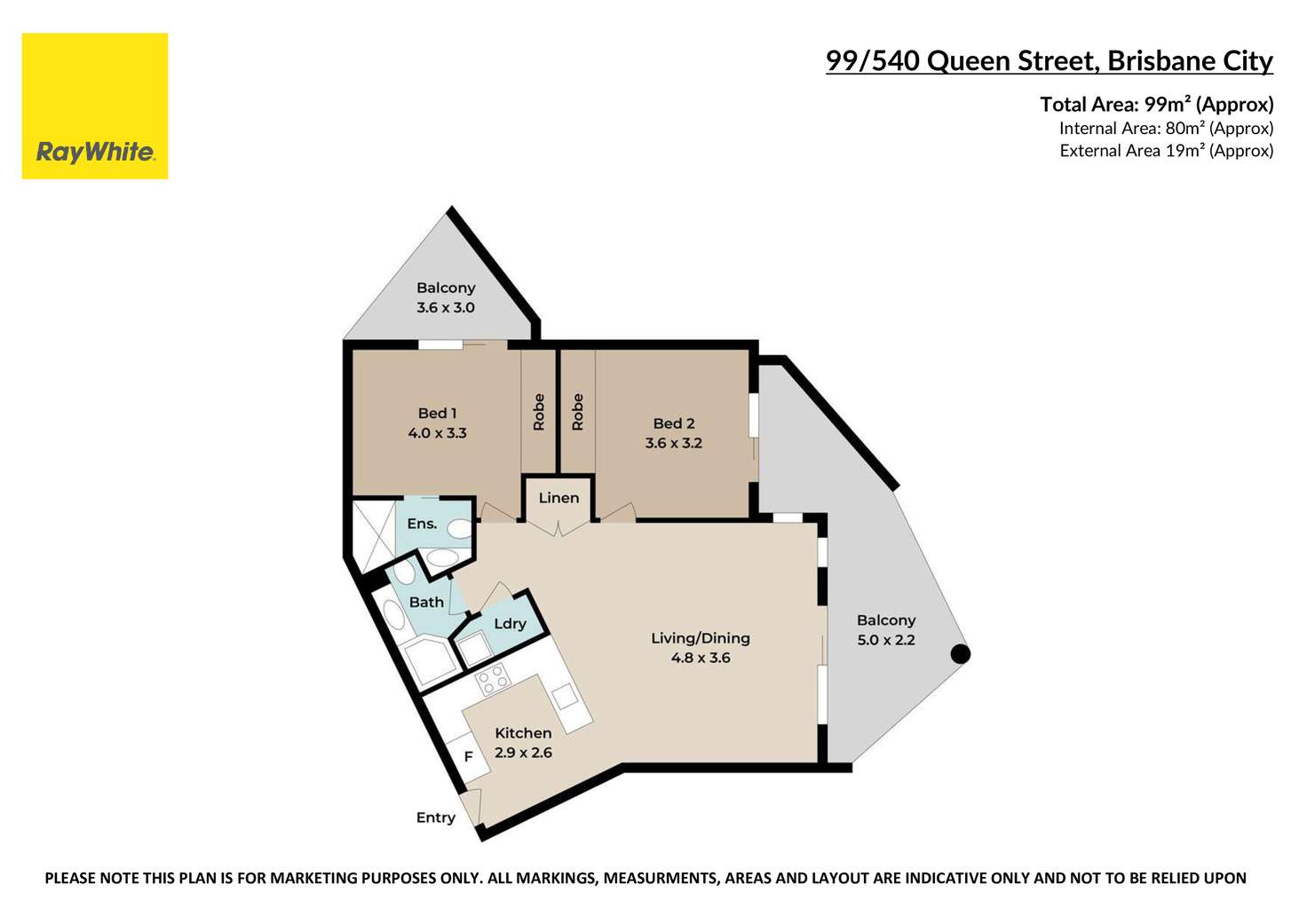 Floorplan of Homely apartment listing, 99/540 Queen Street, Brisbane City QLD 4000