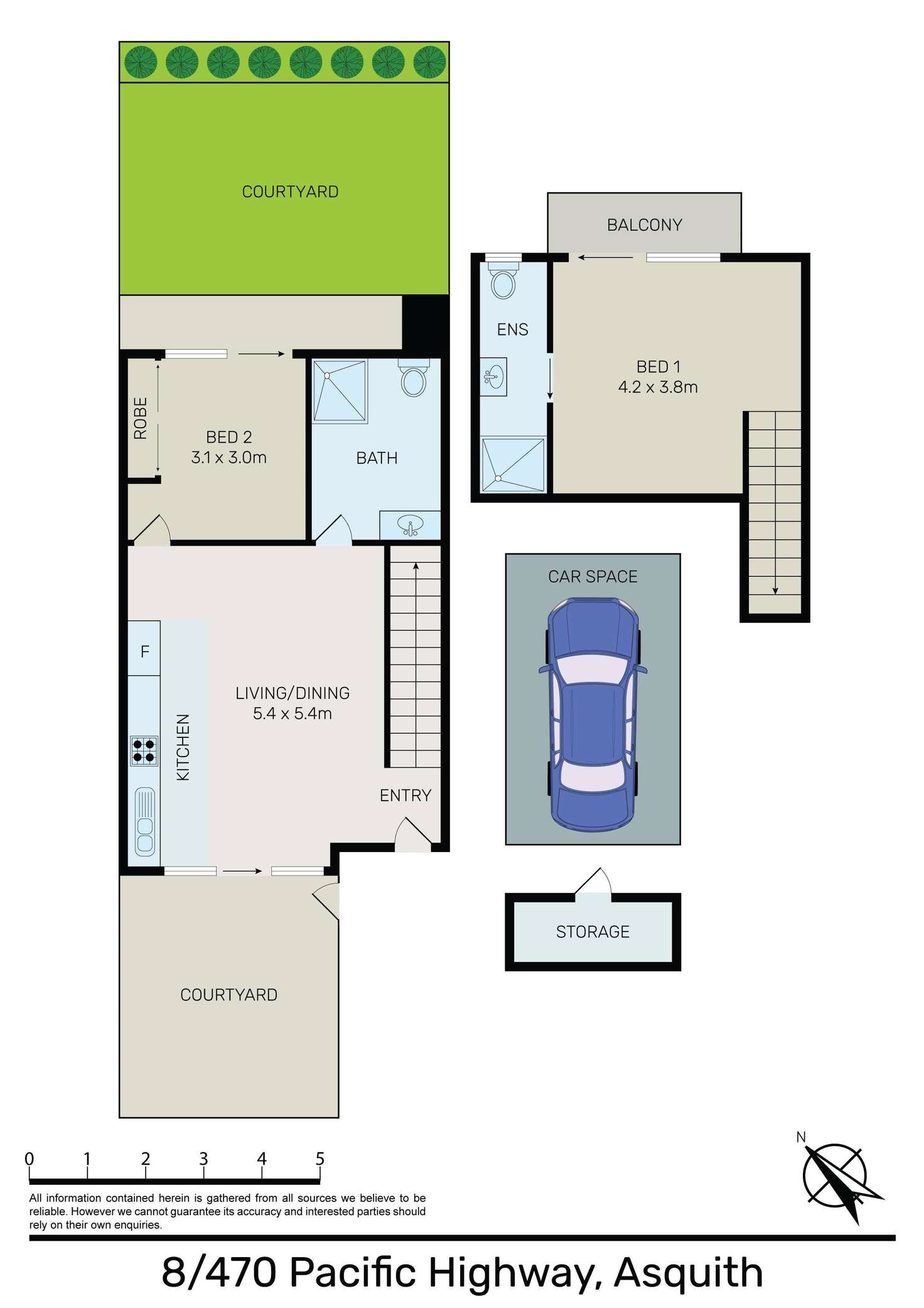 Floorplan of Homely townhouse listing, 8/470 Pacific Highway, Asquith NSW 2077