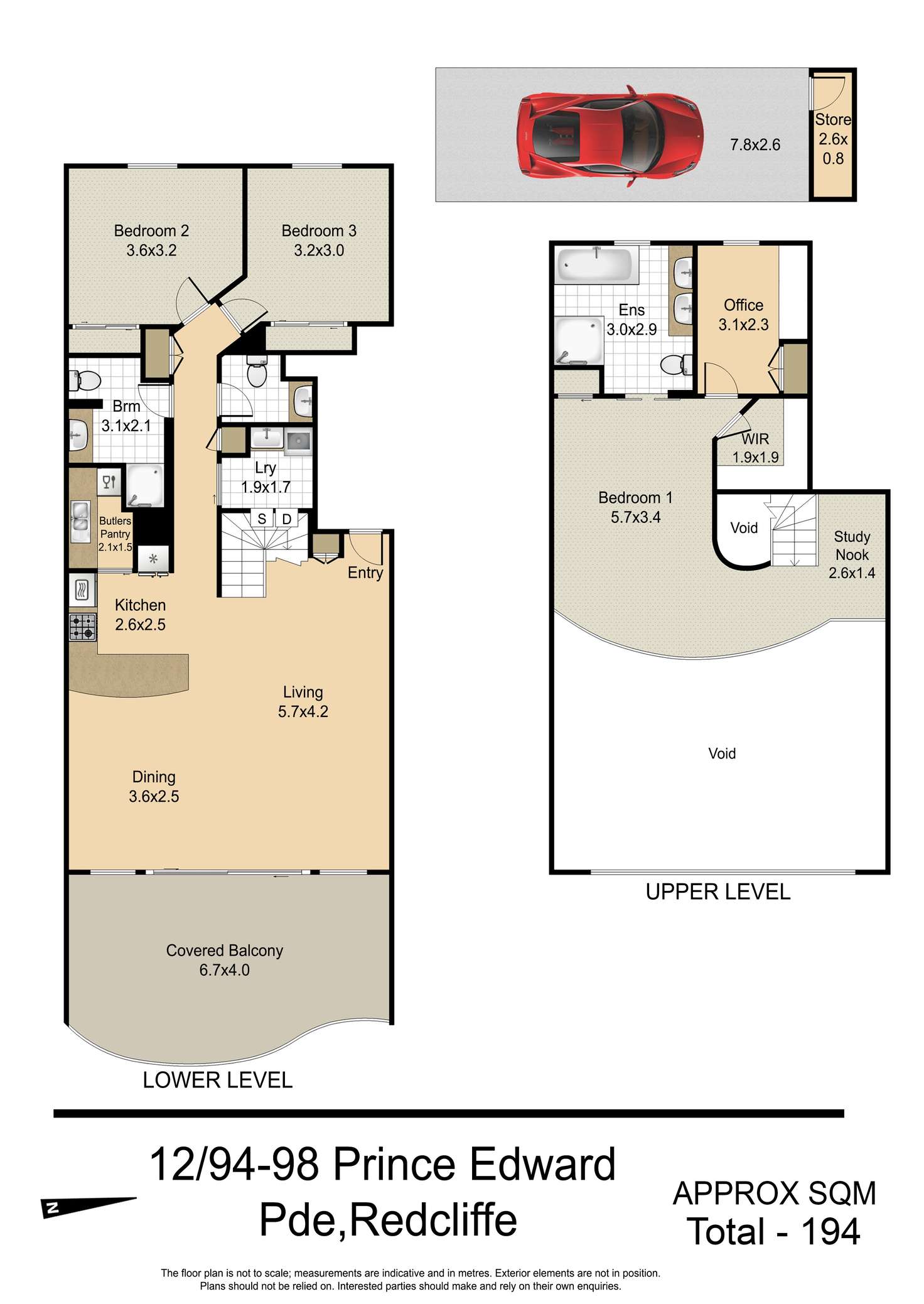 Floorplan of Homely apartment listing, 12/94-98 Prince Edward Parade, Redcliffe QLD 4020