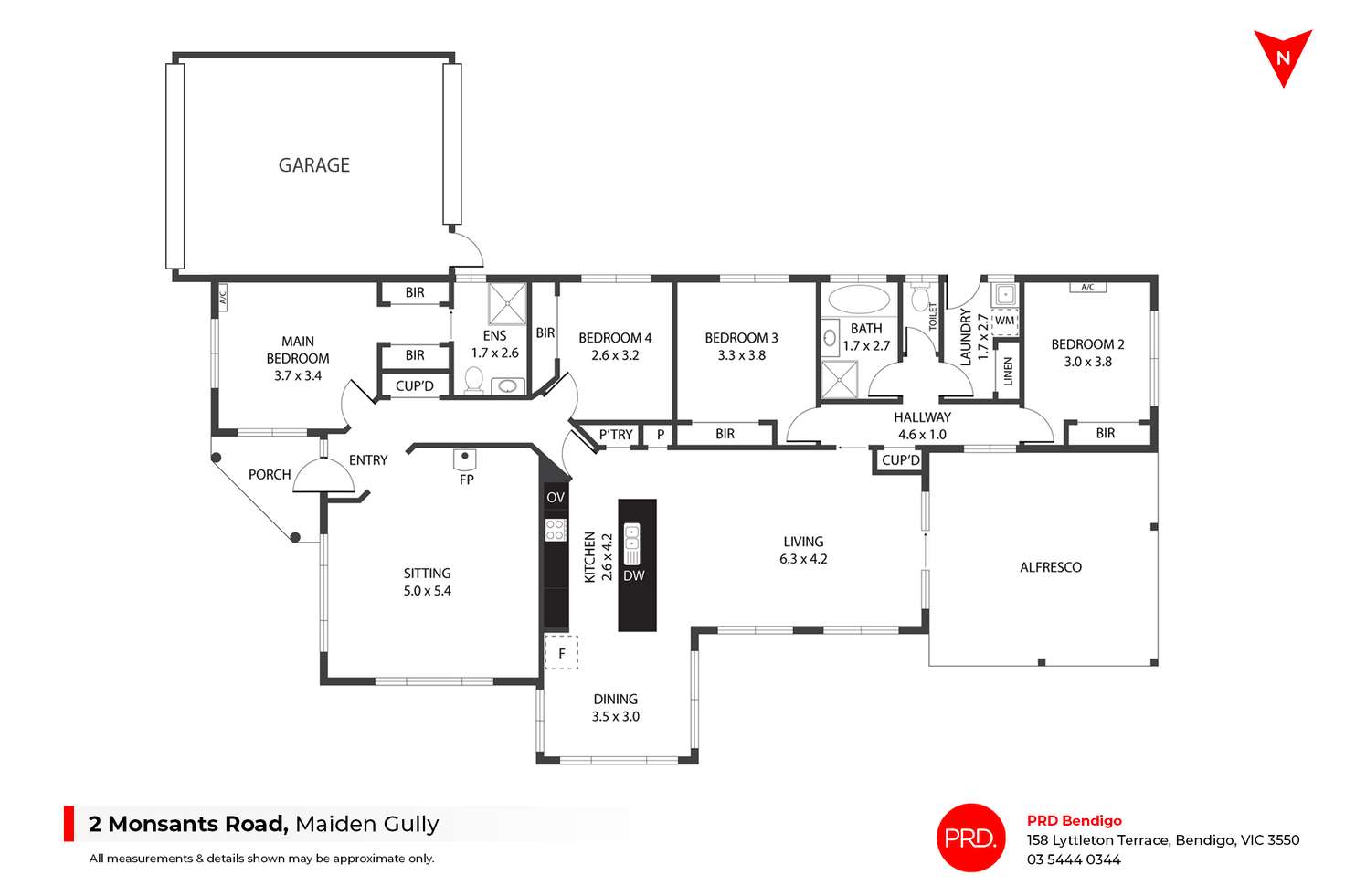 Floorplan of Homely house listing, 2 Monsants Road, Maiden Gully VIC 3551