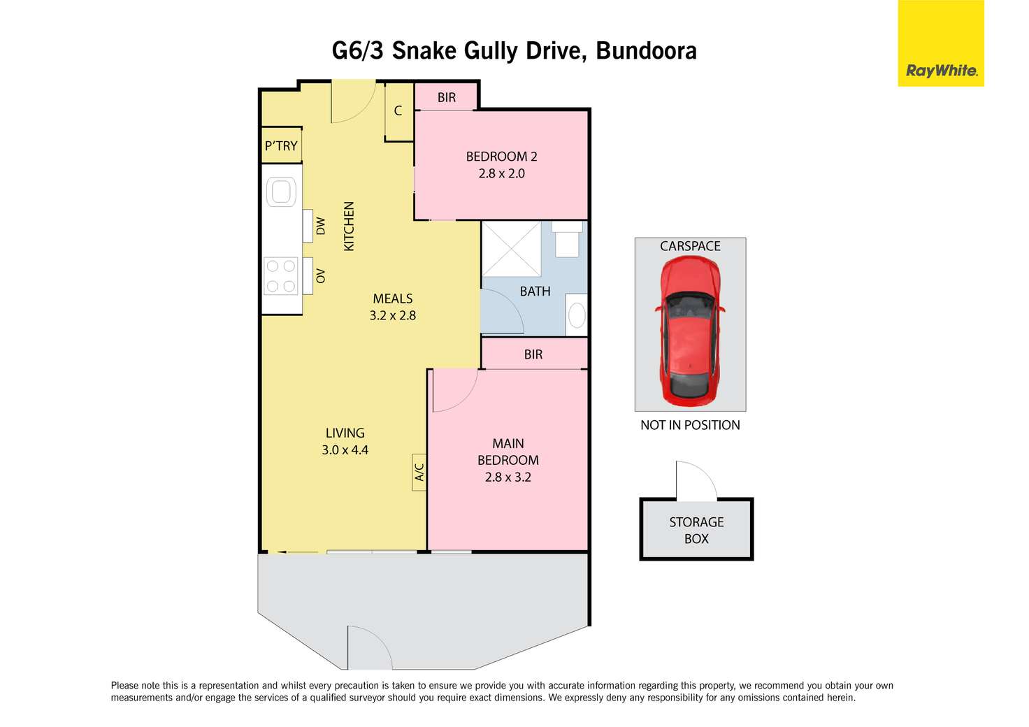 Floorplan of Homely apartment listing, G6/3 Snake Gully Drive, Bundoora VIC 3083