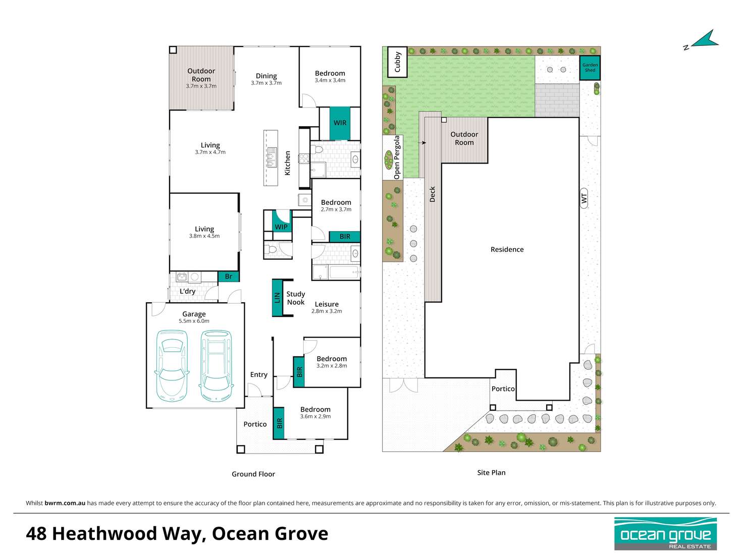 Floorplan of Homely house listing, 48 Heathwood Way, Ocean Grove VIC 3226
