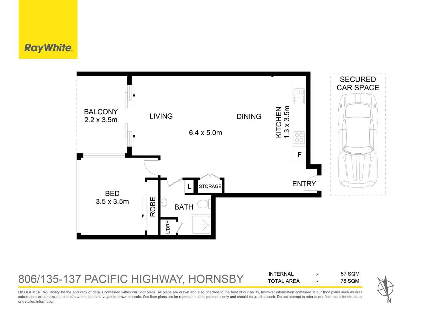 Floorplan of Homely apartment listing, 806/135-137 Pacific Hwy, Hornsby NSW 2077